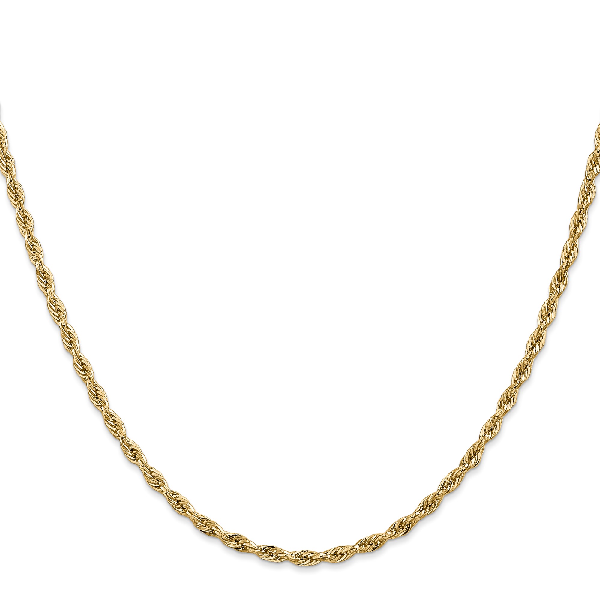 10K Yellow Gold Rope Chain Necklace, 2.8 mm