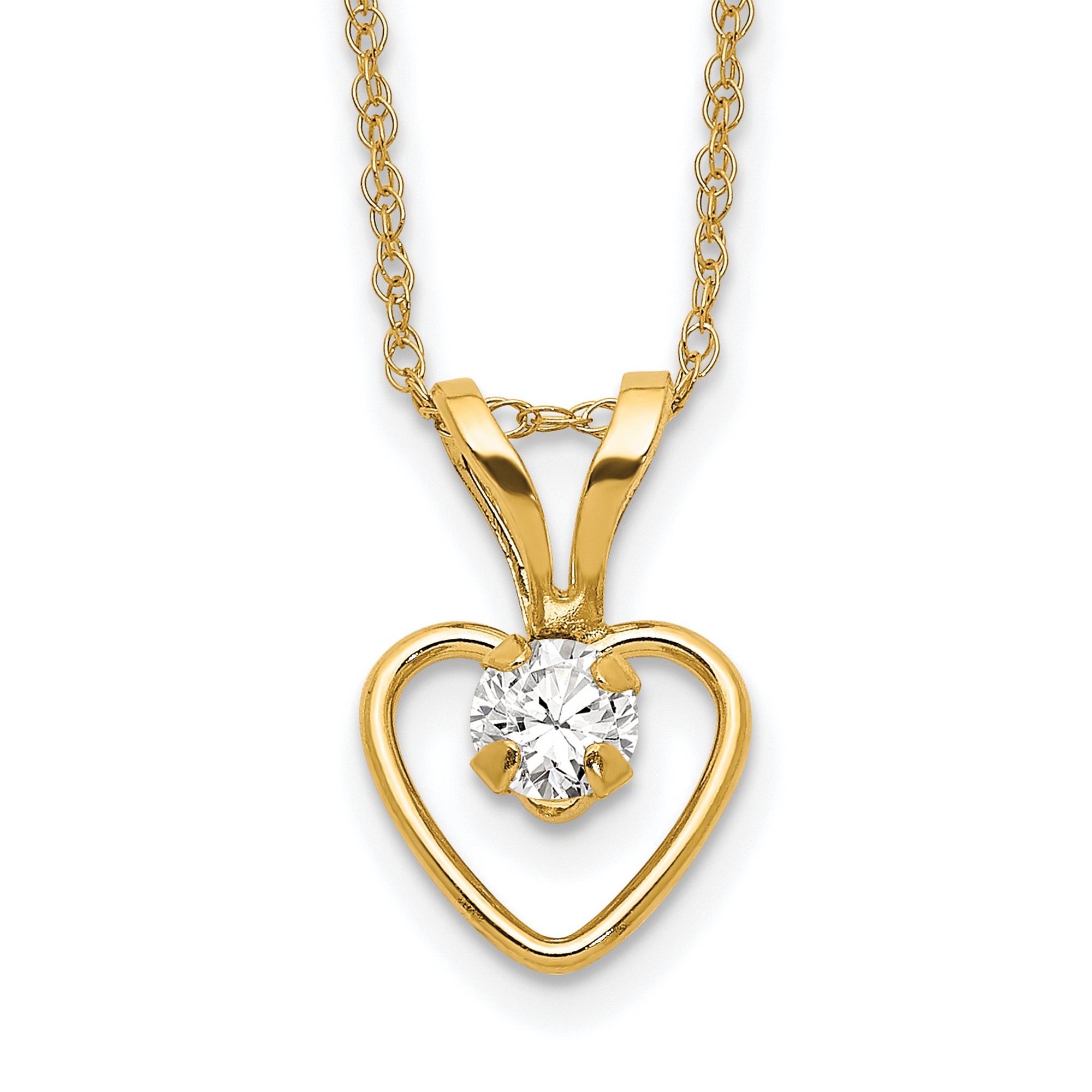 10k or 14k Gold Children's Natural Birthstone Petite Heart 15 10k or 14k Gold Children's Natural Birthstone Petite Heart 15