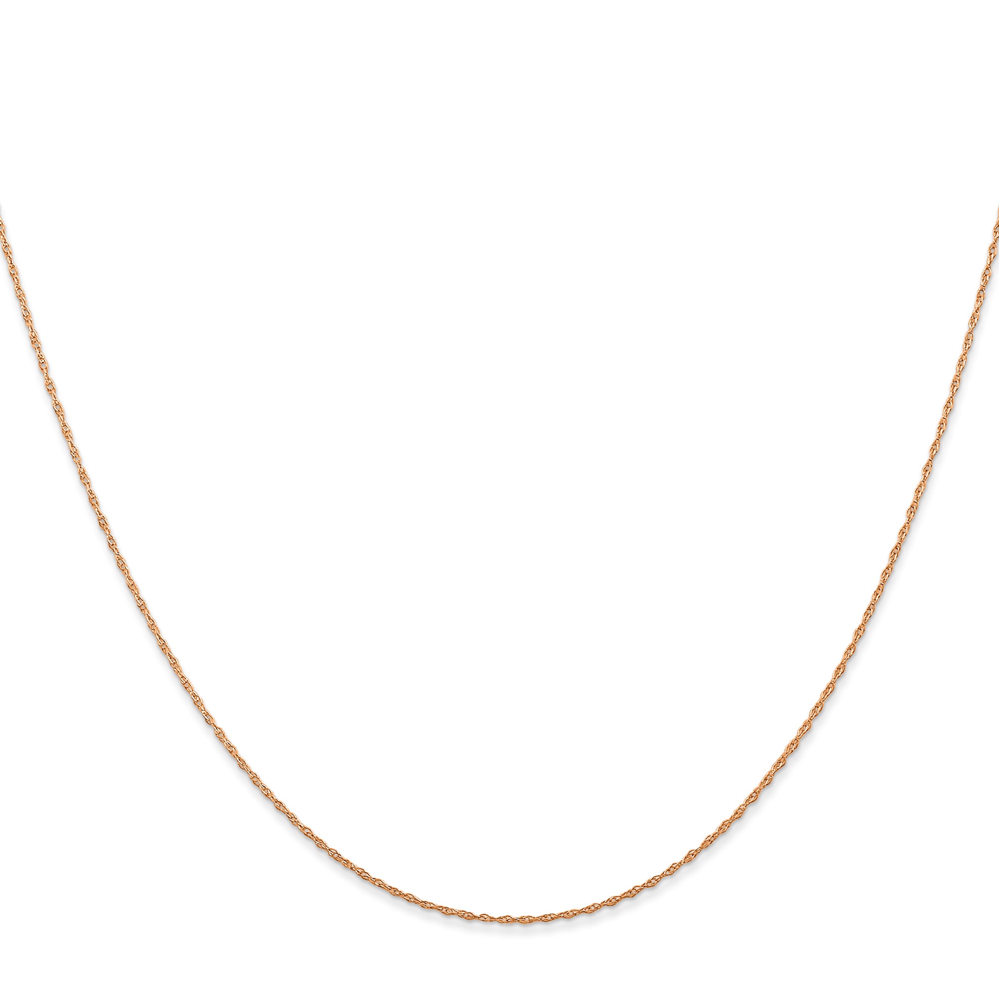 10K Rose Gold Cable Chain Necklace, 0.5 mm