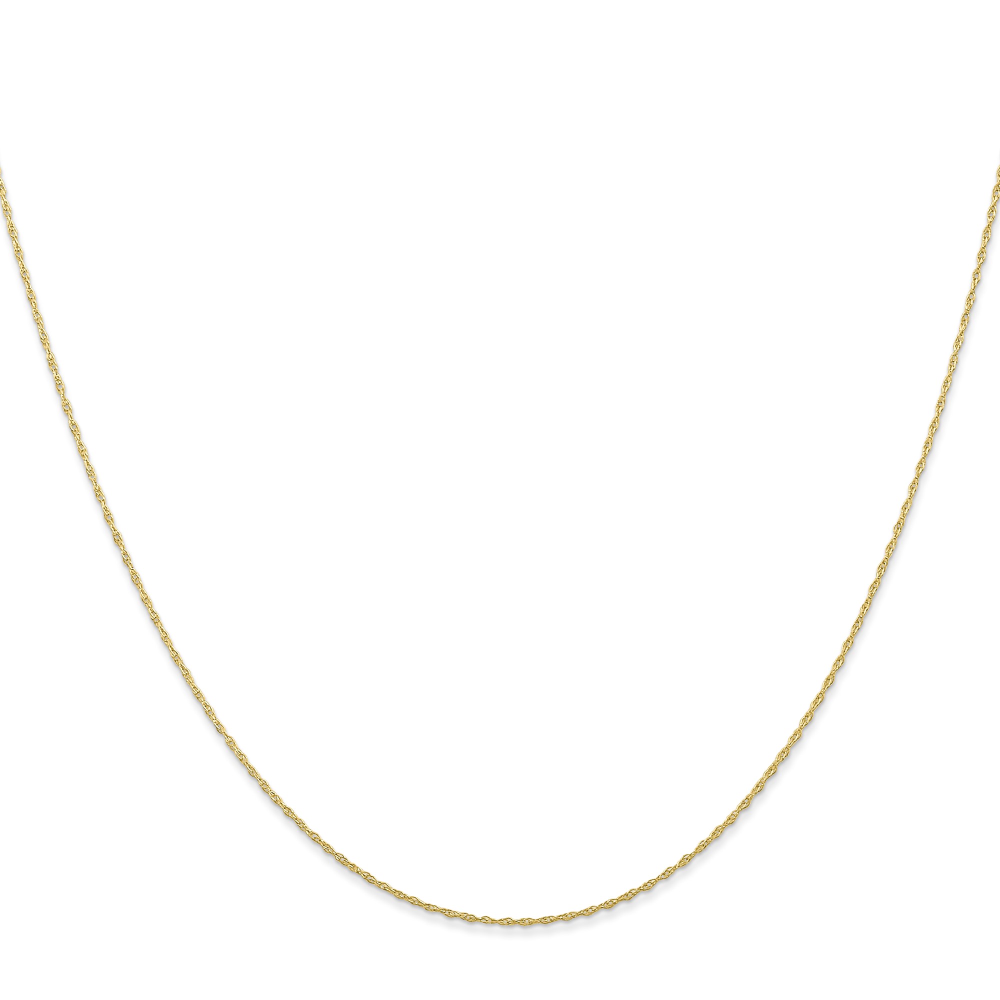 10K Yellow Gold Cable Chain Necklace, 0.5 mm
