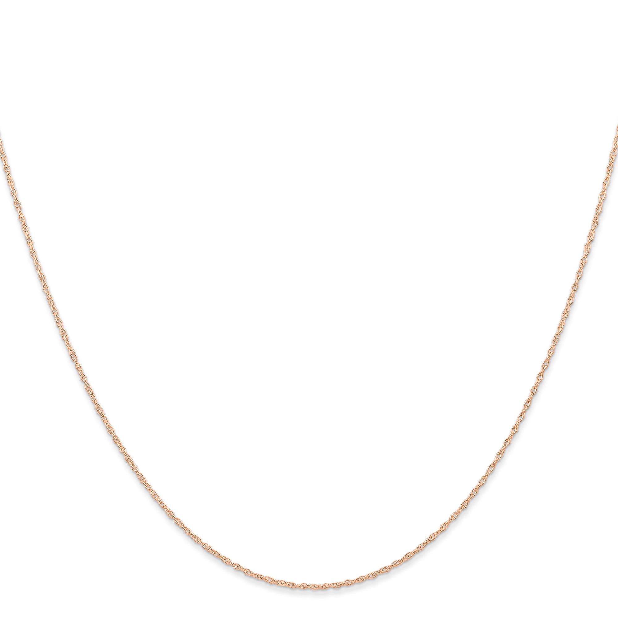 10K Rose Gold Cable Chain Necklace, 0.6 mm