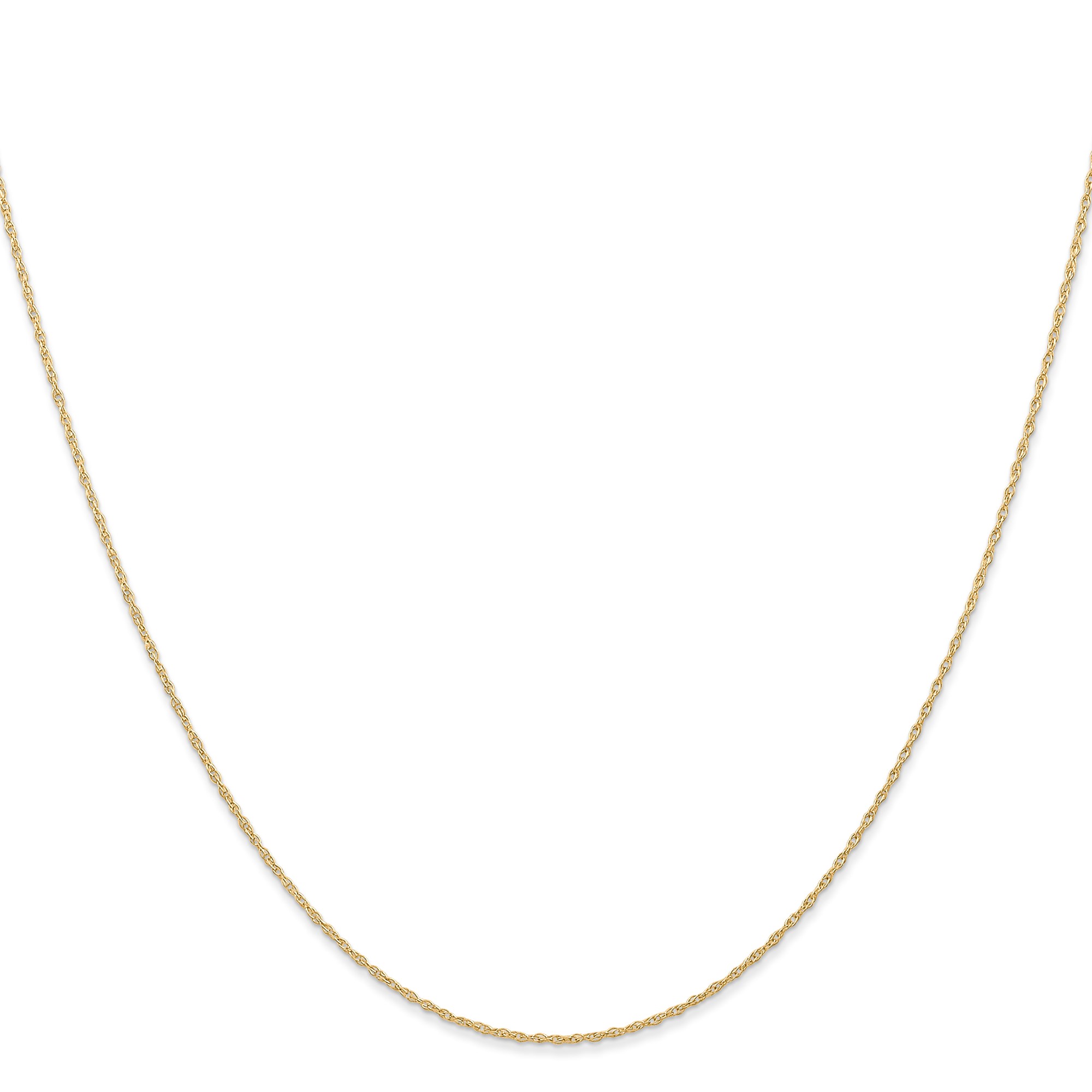 10K Yellow Gold Cable Chain Necklace, 0.6 mm