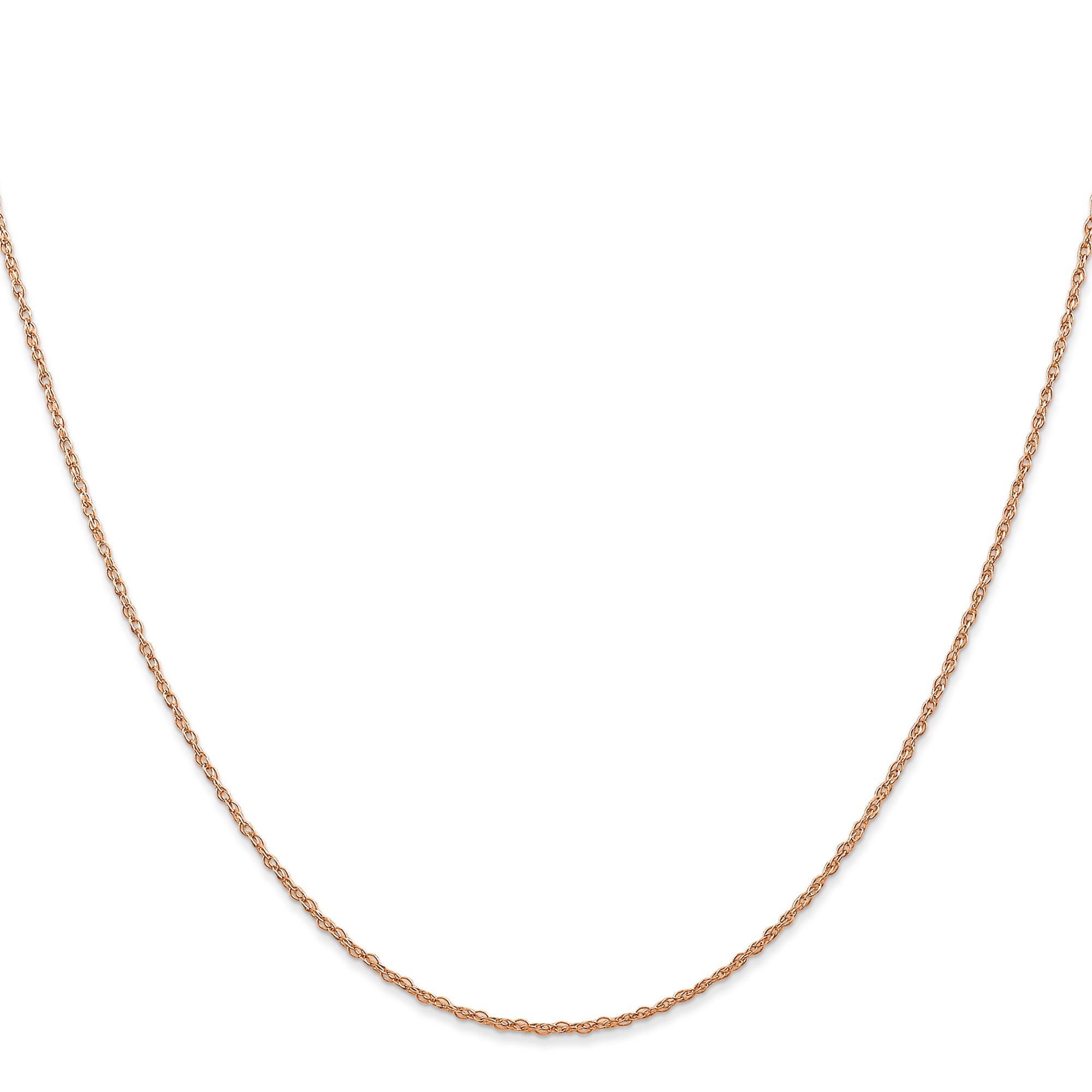 10K Rose Gold Rope Chain Necklace, 0.7 mm