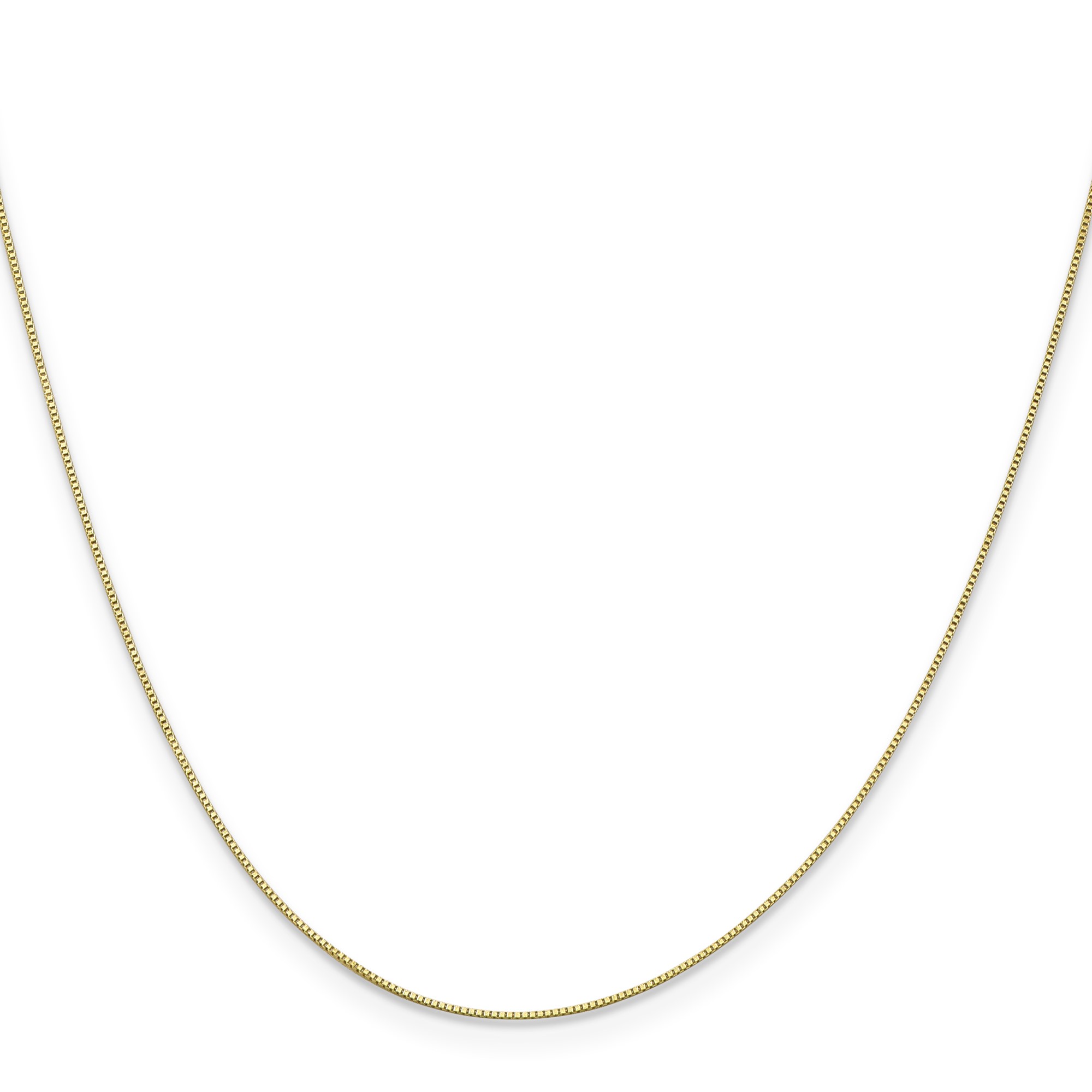 10K Yellow Gold Box Chain Necklace, 0.5 mm