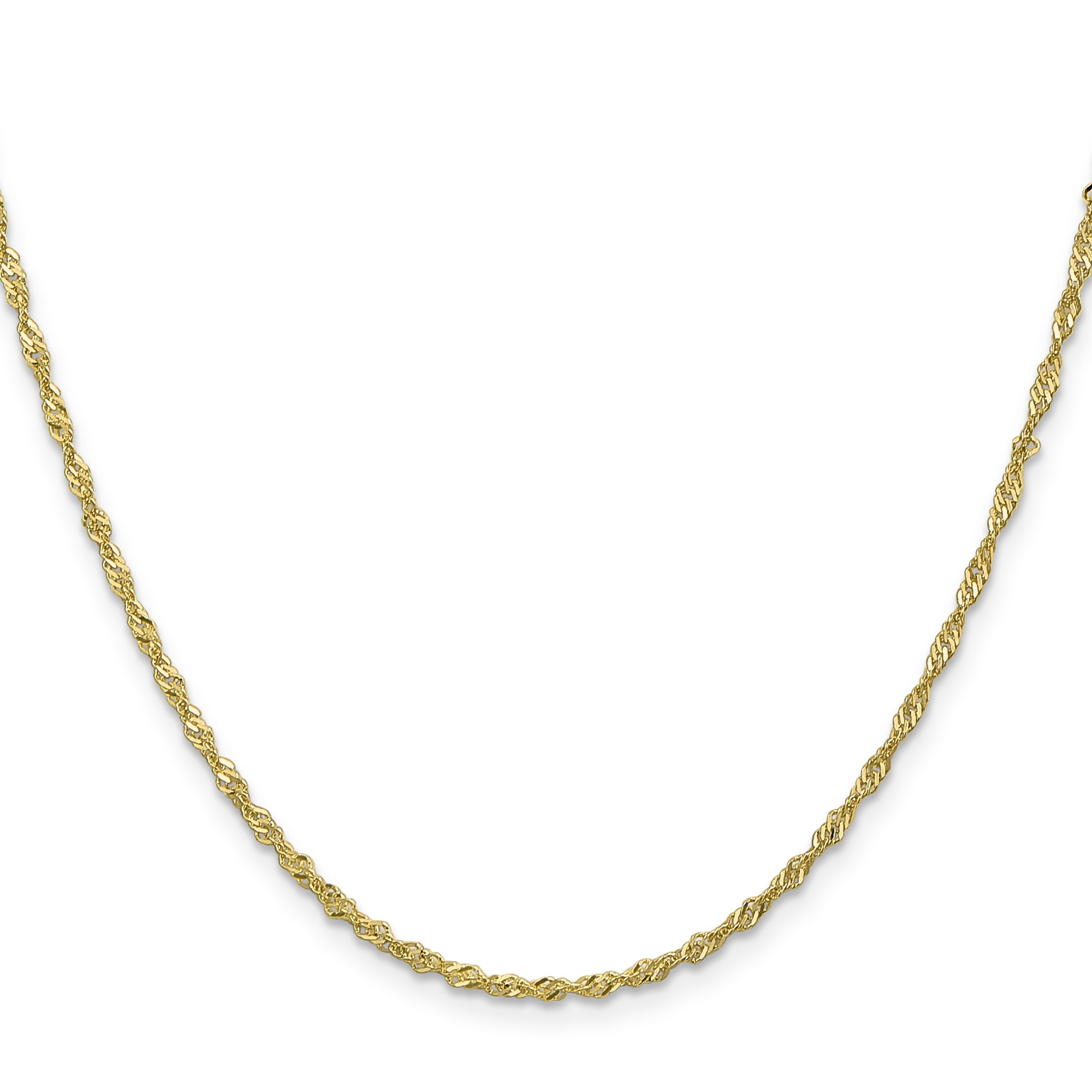 10K Yellow Gold Singapore Chain Necklace, 1.7 mm