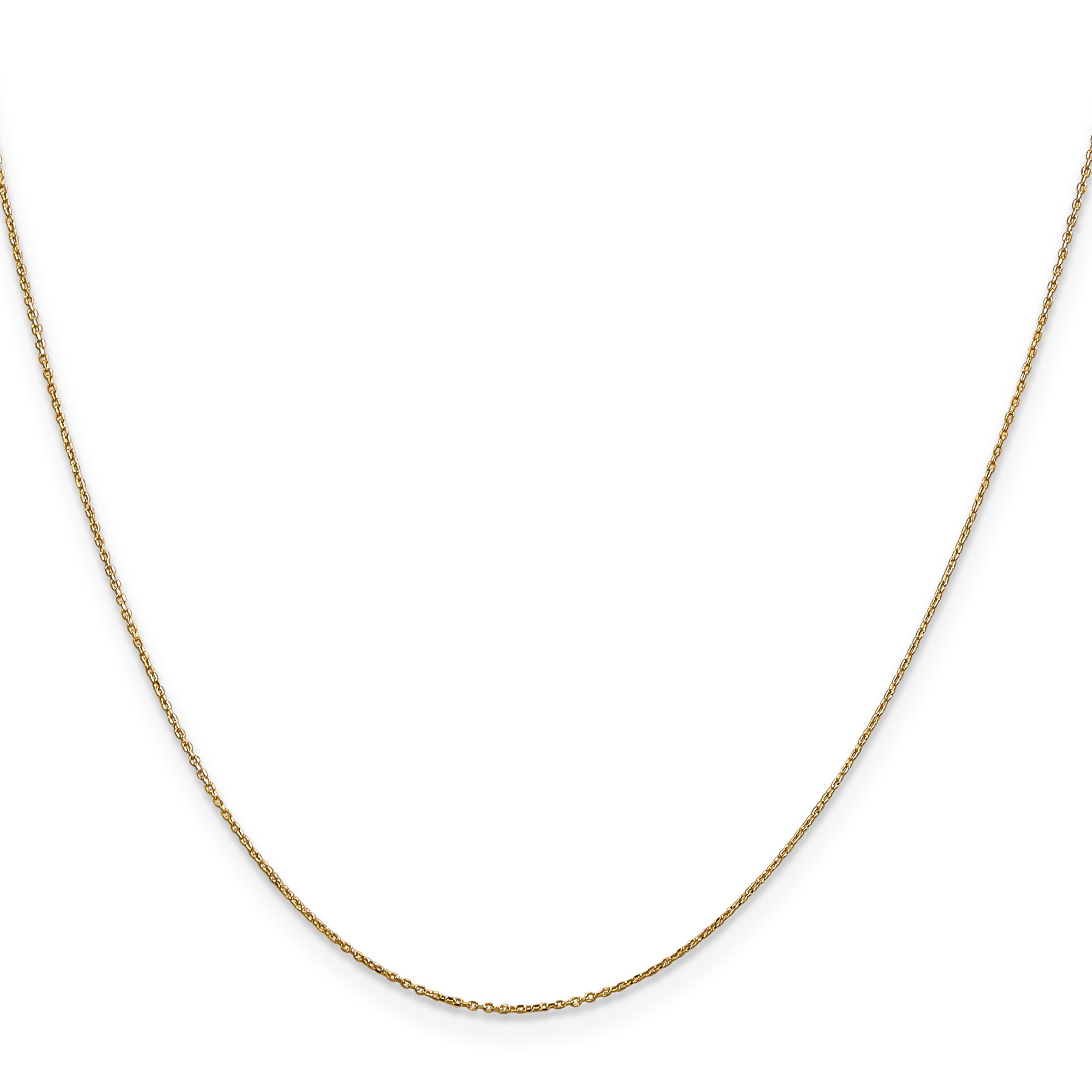 10K Yellow Gold Cable Chain Necklace, 0.6 mm