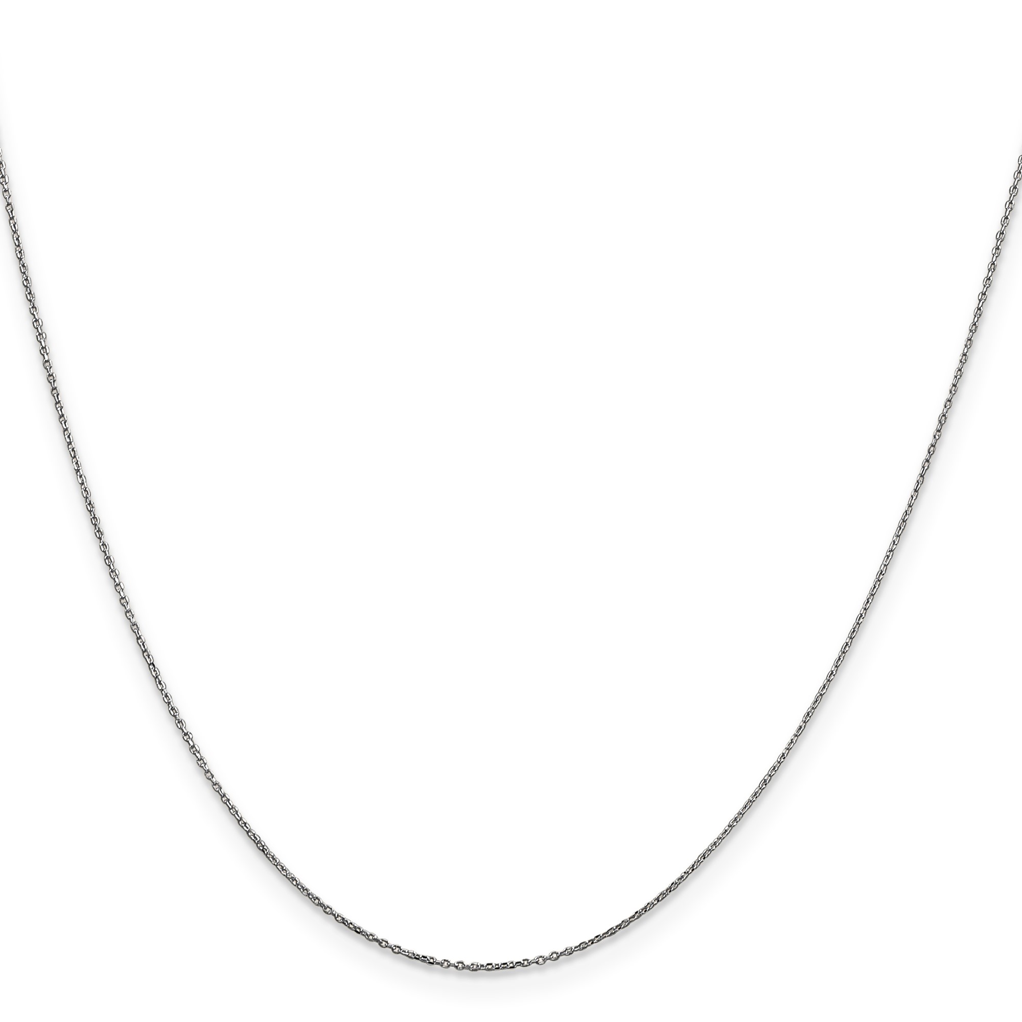 10K White Gold Cable Chain Necklace, 0.6 mm