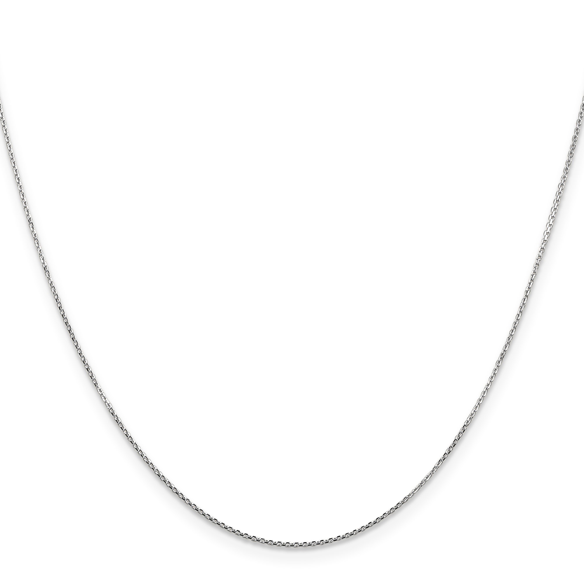 10K White Gold Cable Chain Necklace, 0.8 mm
