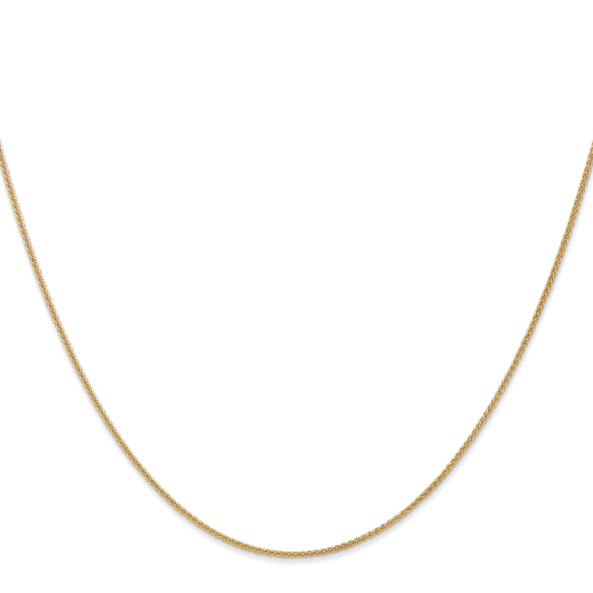 10K Yellow Gold Spiga (wheat) Chain Necklace, 1.05 mm