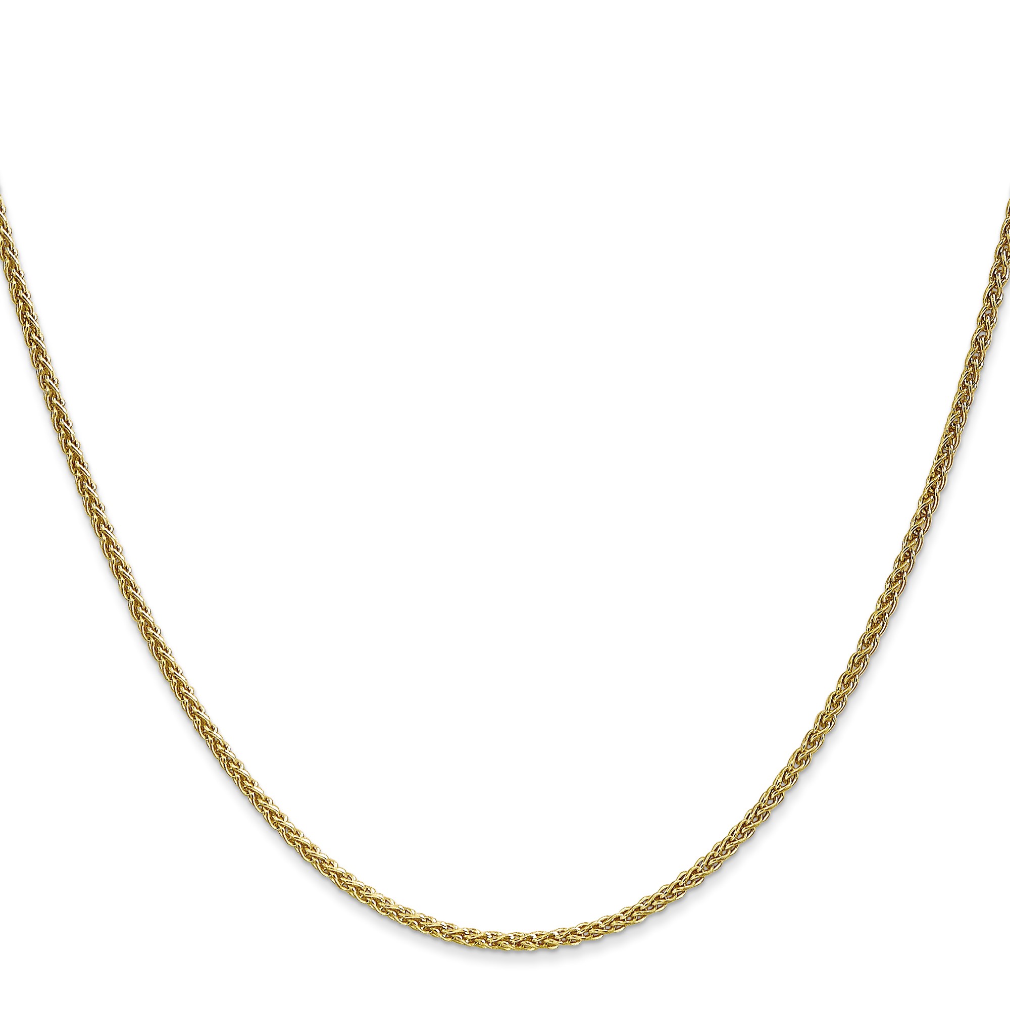 10K Yellow Gold Spiga (wheat) Chain Necklace, 1.7 mm