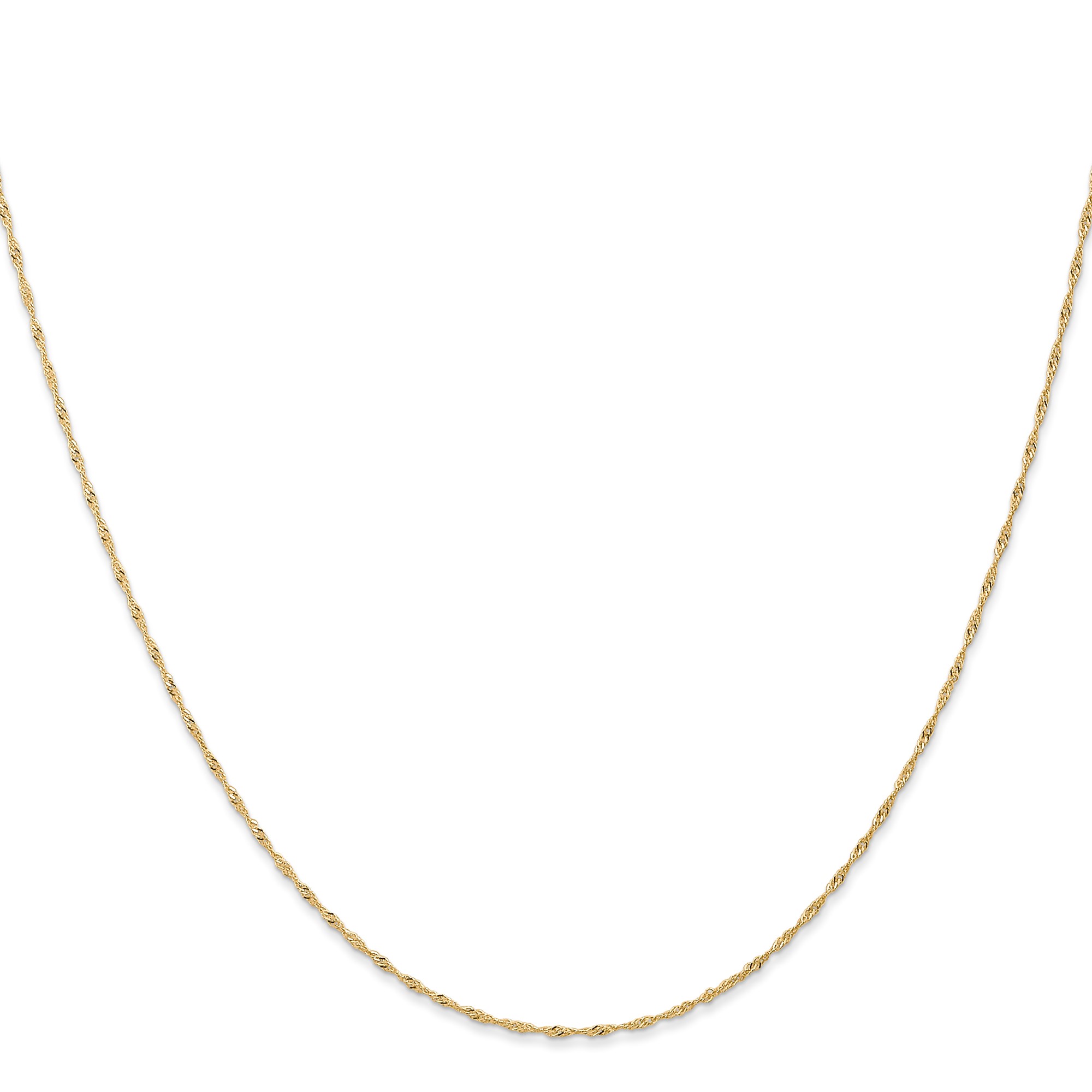 14K Yellow Gold Carded Chain Necklace, 1 mm