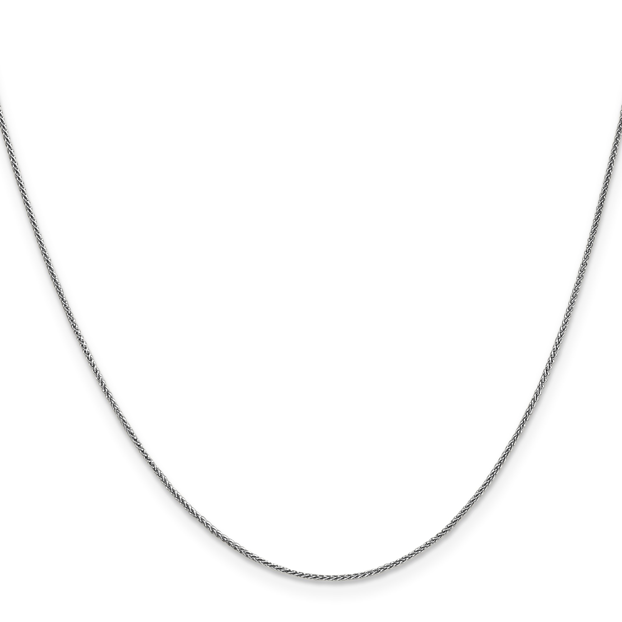 10K White Gold Spiga (wheat) Chain Necklace, 0.85 mm