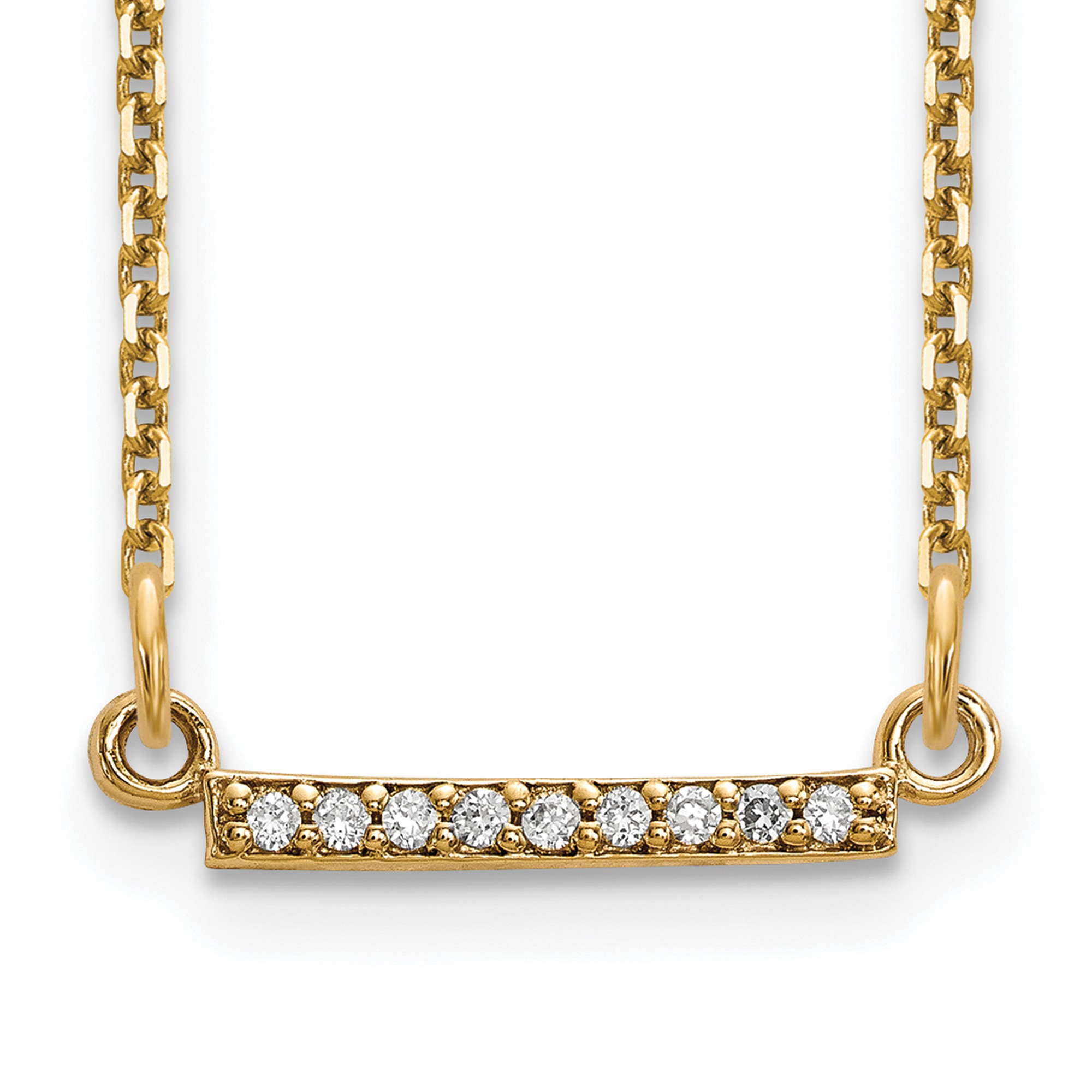 10k Yellow Gold Diamond Tiny Bar Necklace