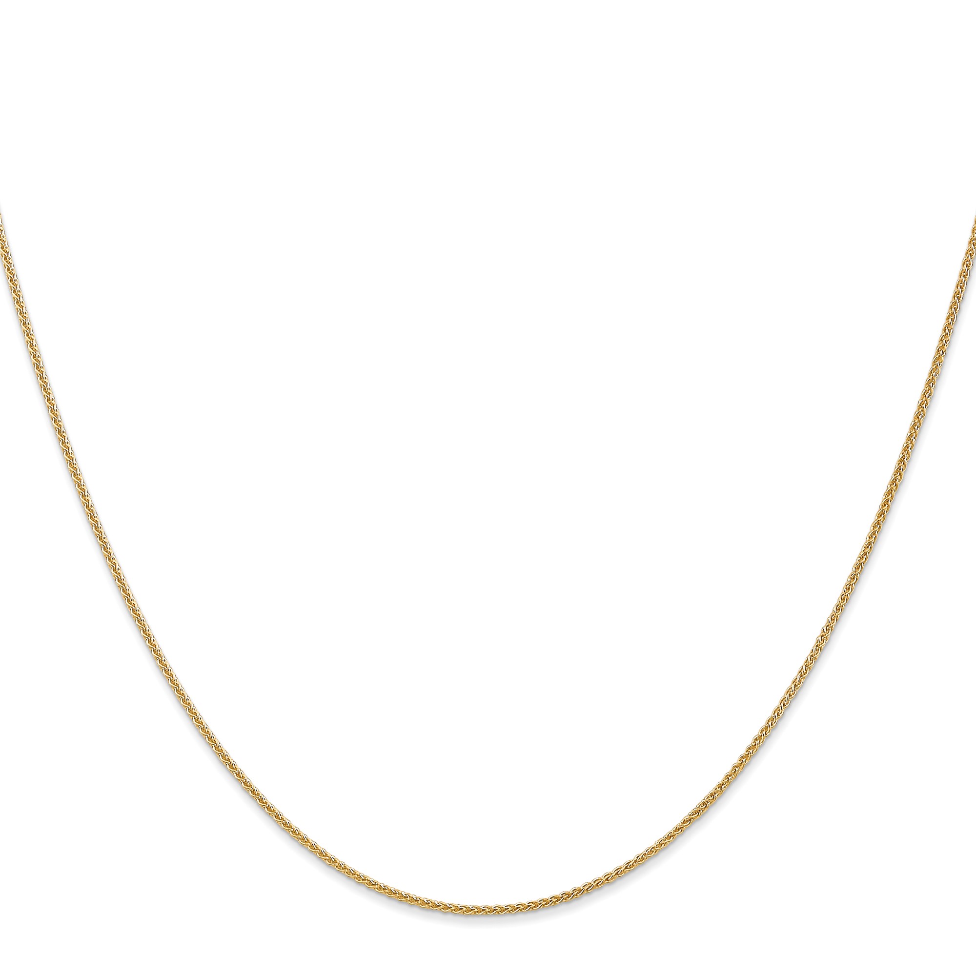 14K Yellow Gold Spiga (wheat) Chain Necklace, 1 mm