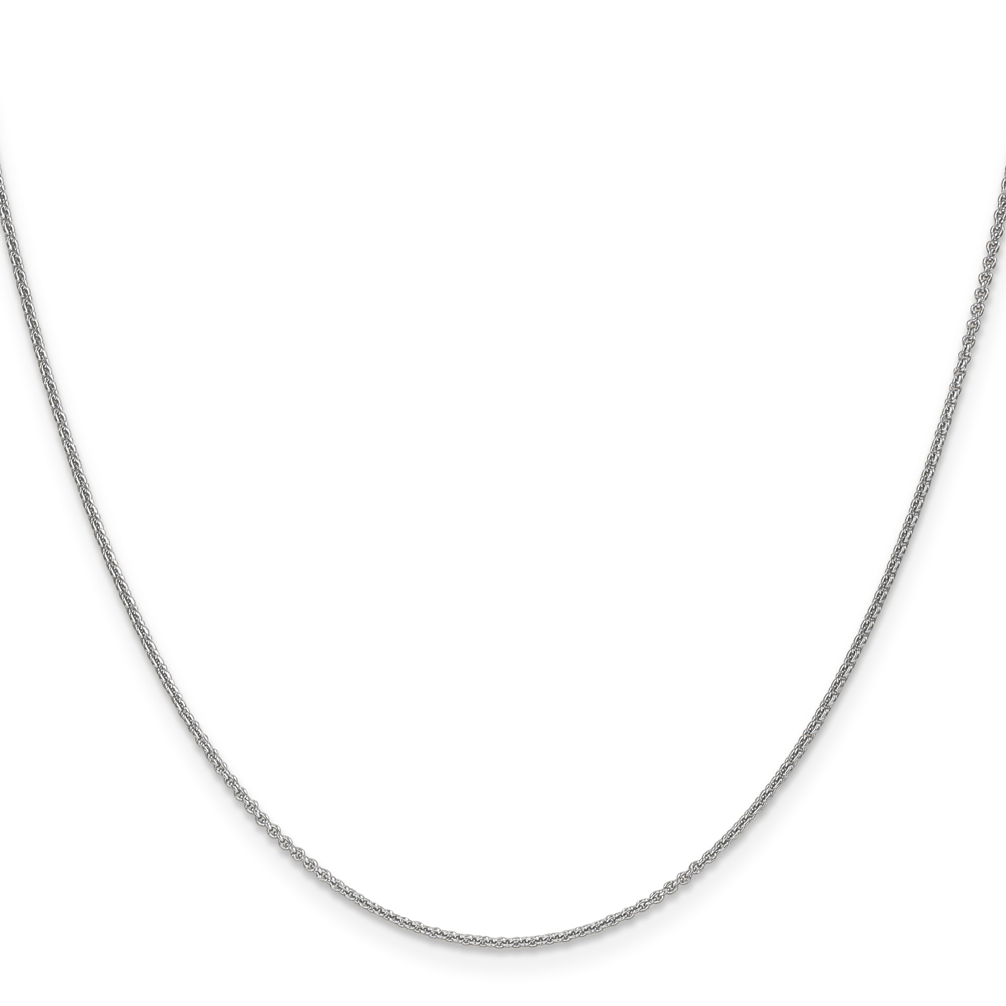 18K White Gold Cable Chain Necklace, 1.15 mm
