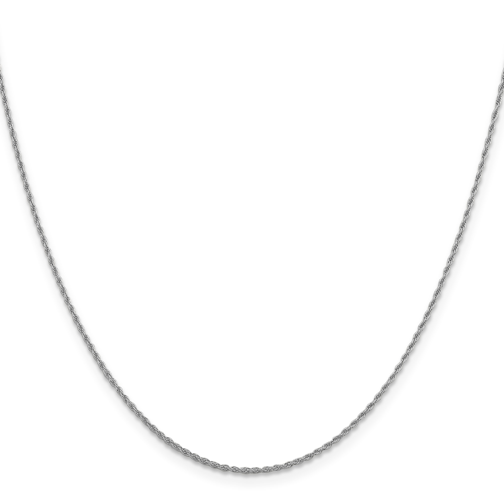 10K White Gold Rope Chain Necklace, 1.2 mm