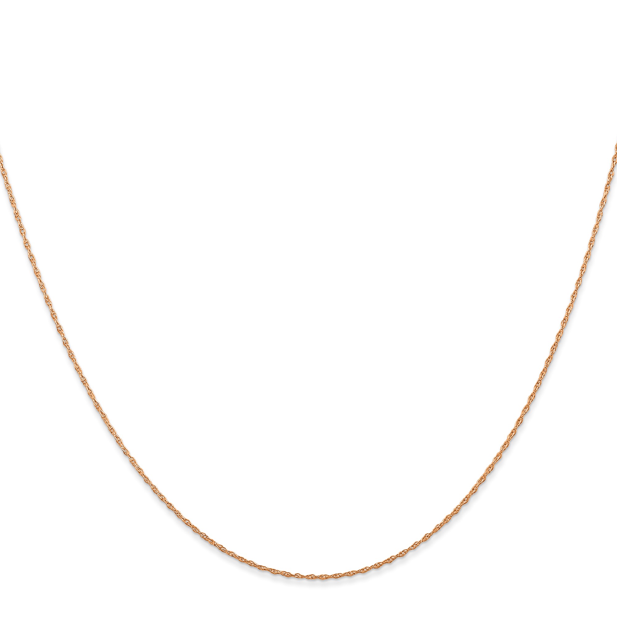 14K Rose Gold Carded Chain Necklace, 0.5 mm