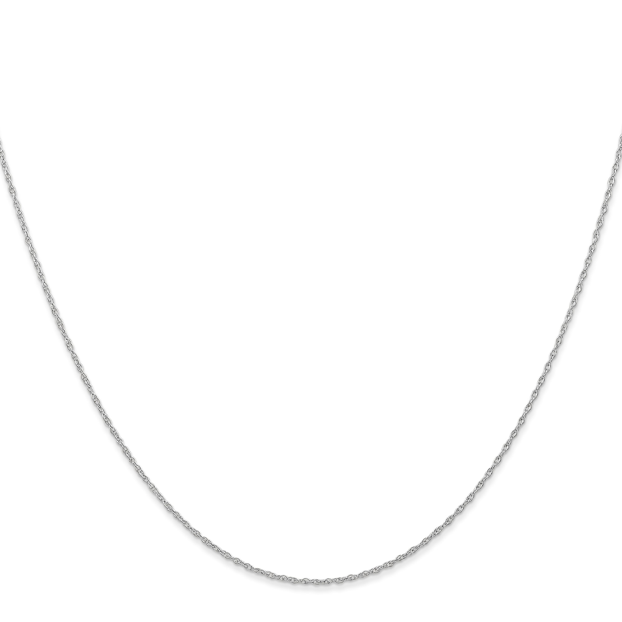 14K White Gold Carded Chain Necklace, 0.6 mm