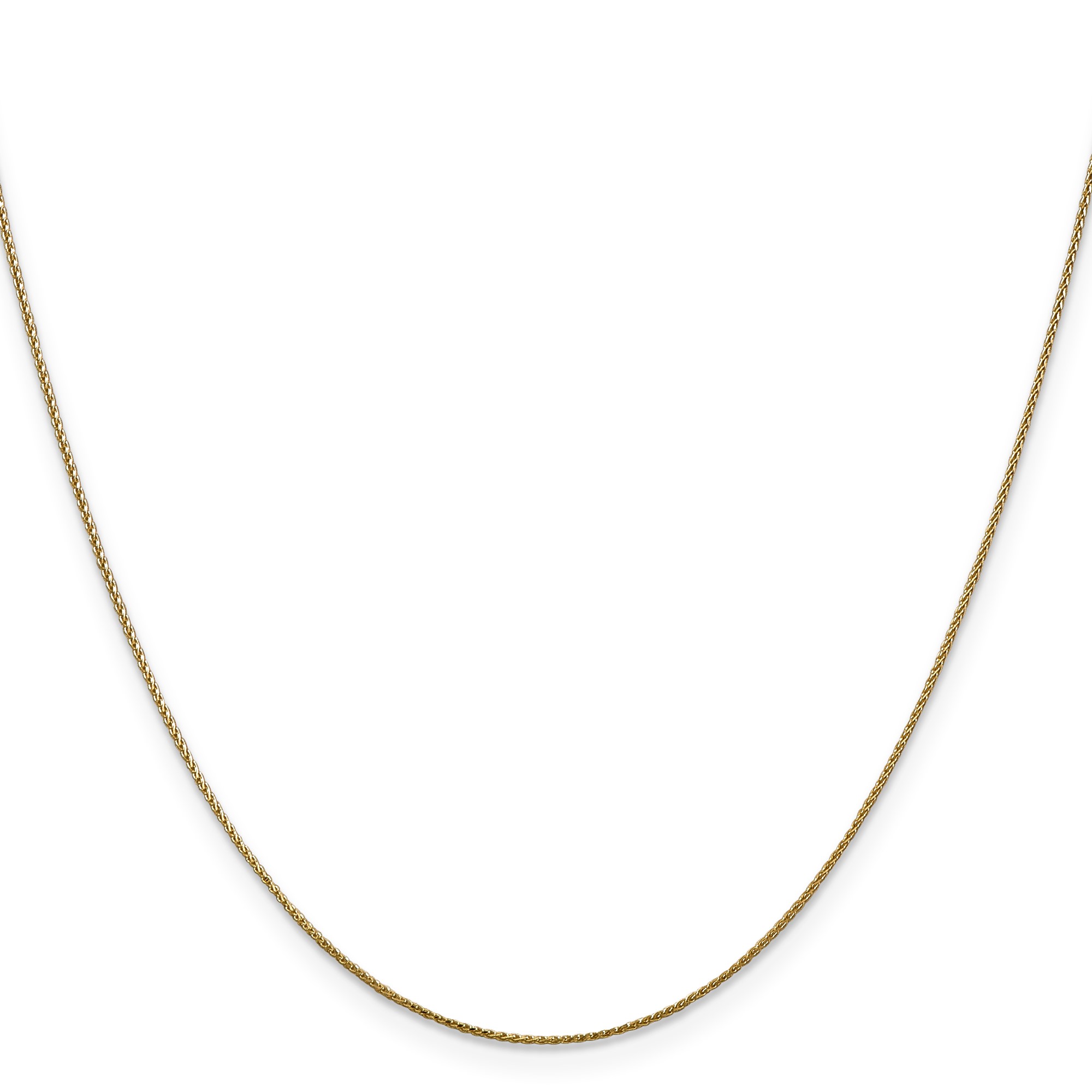 14K Yellow Gold Spiga (wheat) Chain Necklace, 0.65 mm