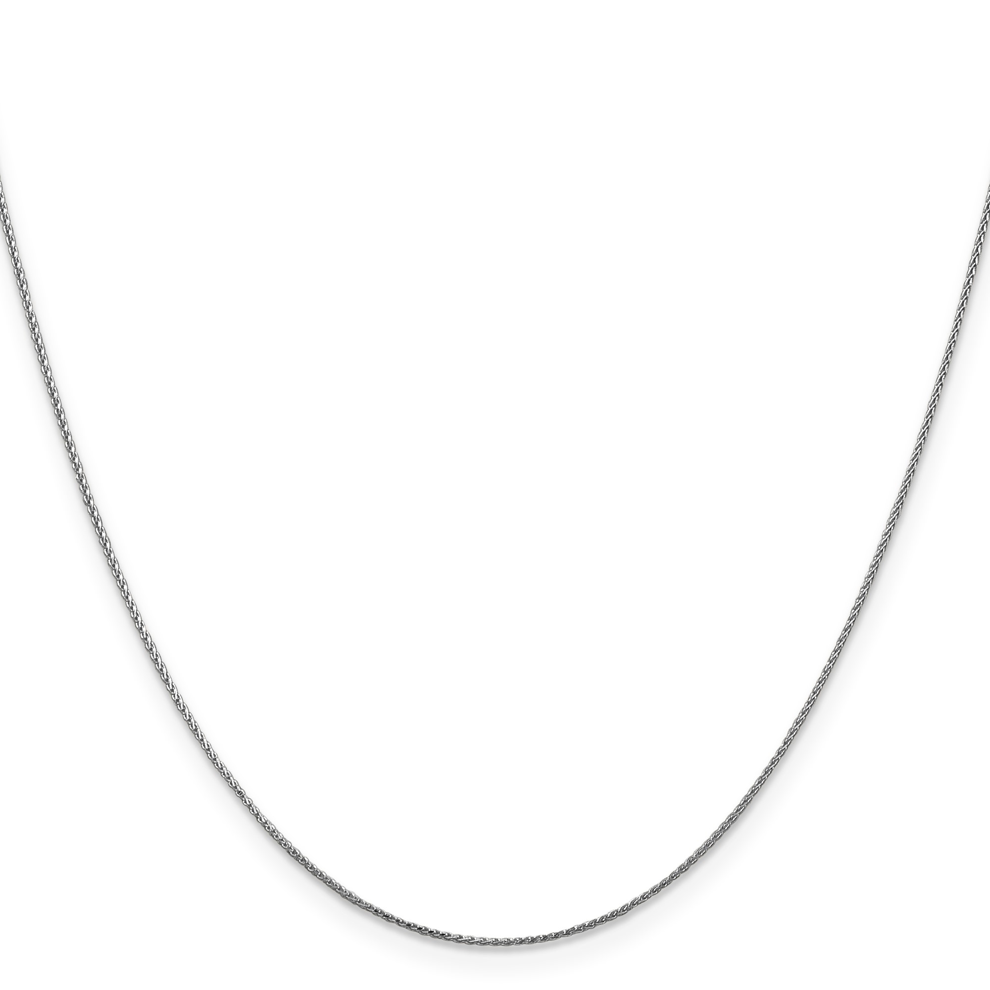 10K White Gold Spiga (wheat) Chain Necklace, 0.65 mm