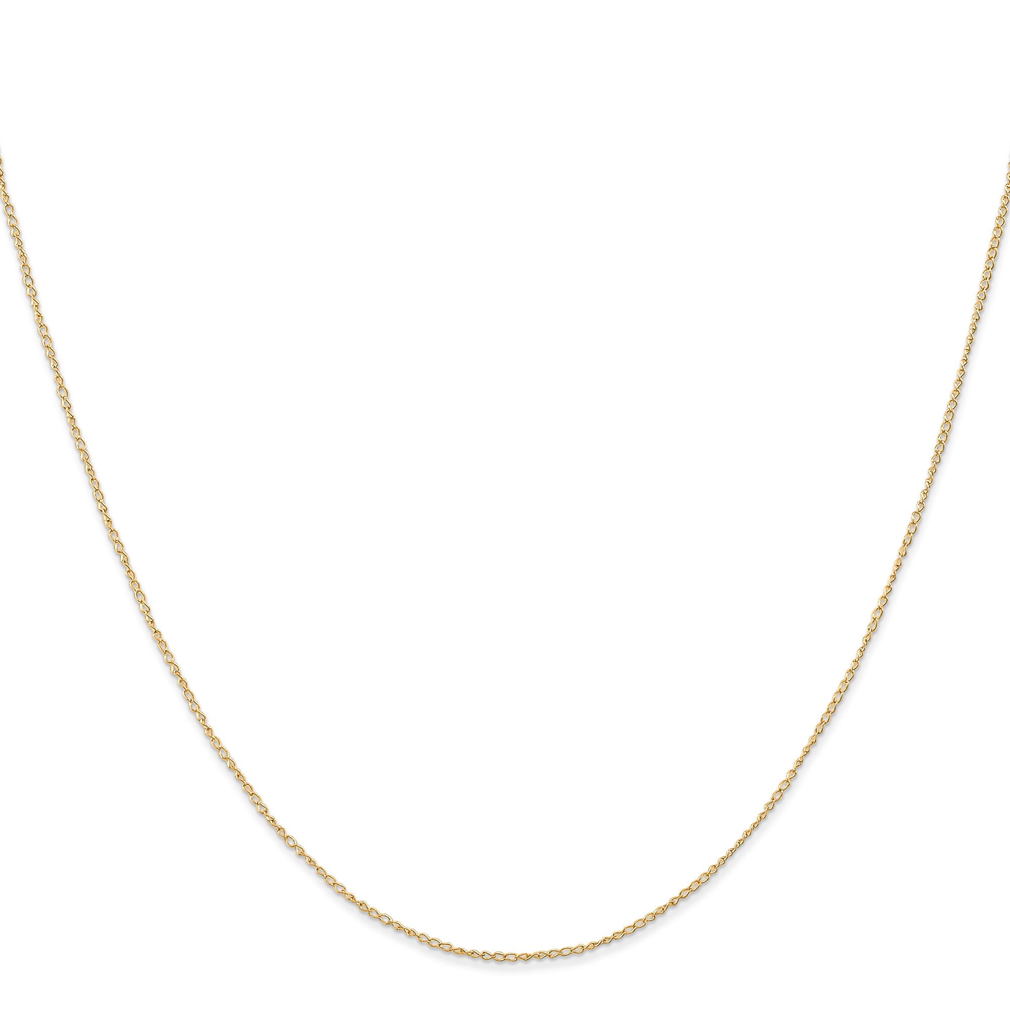 14K Yellow Gold Carded Chain Necklace, 0.5 mm