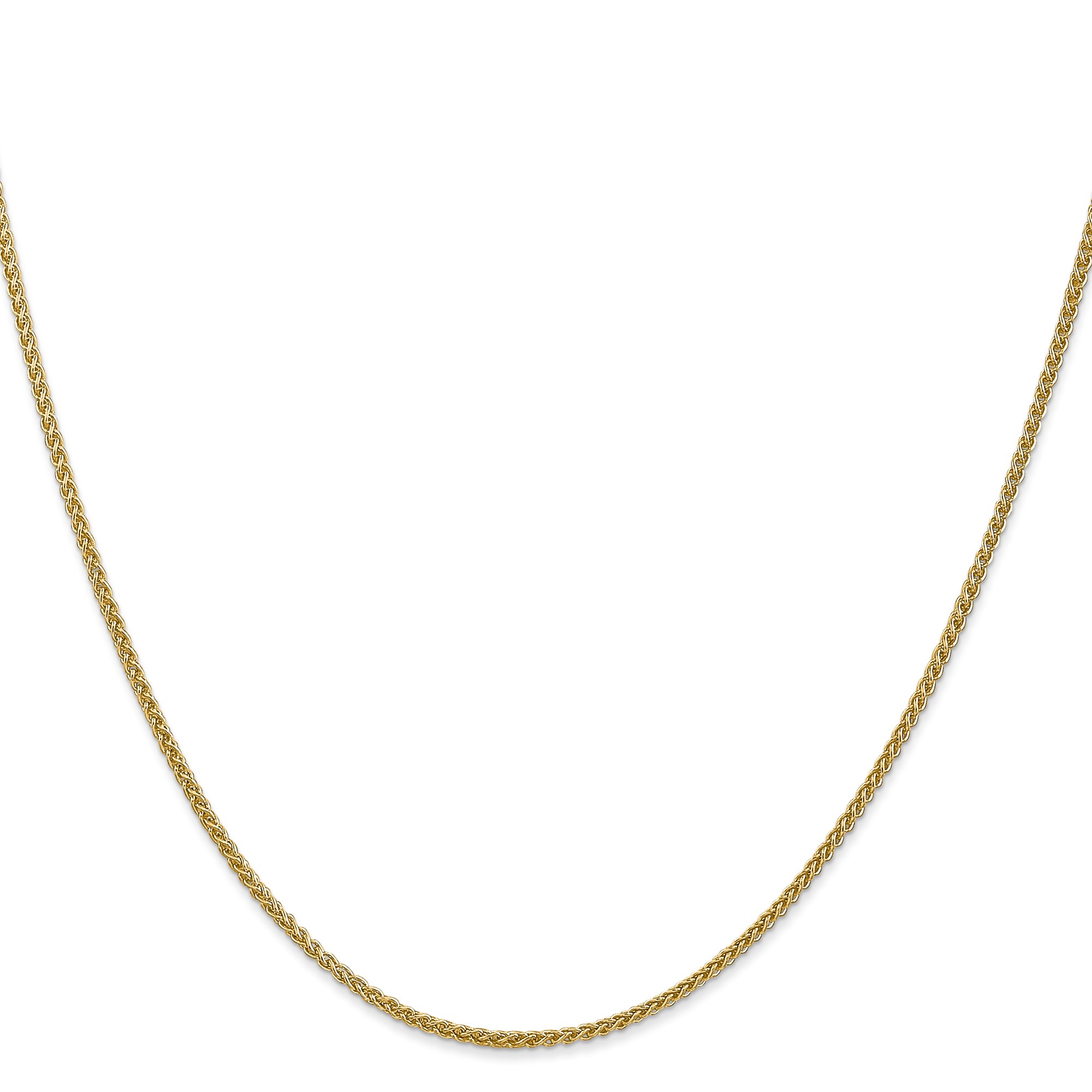 14K Yellow Gold Spiga (wheat) Chain Necklace, 1.55 mm