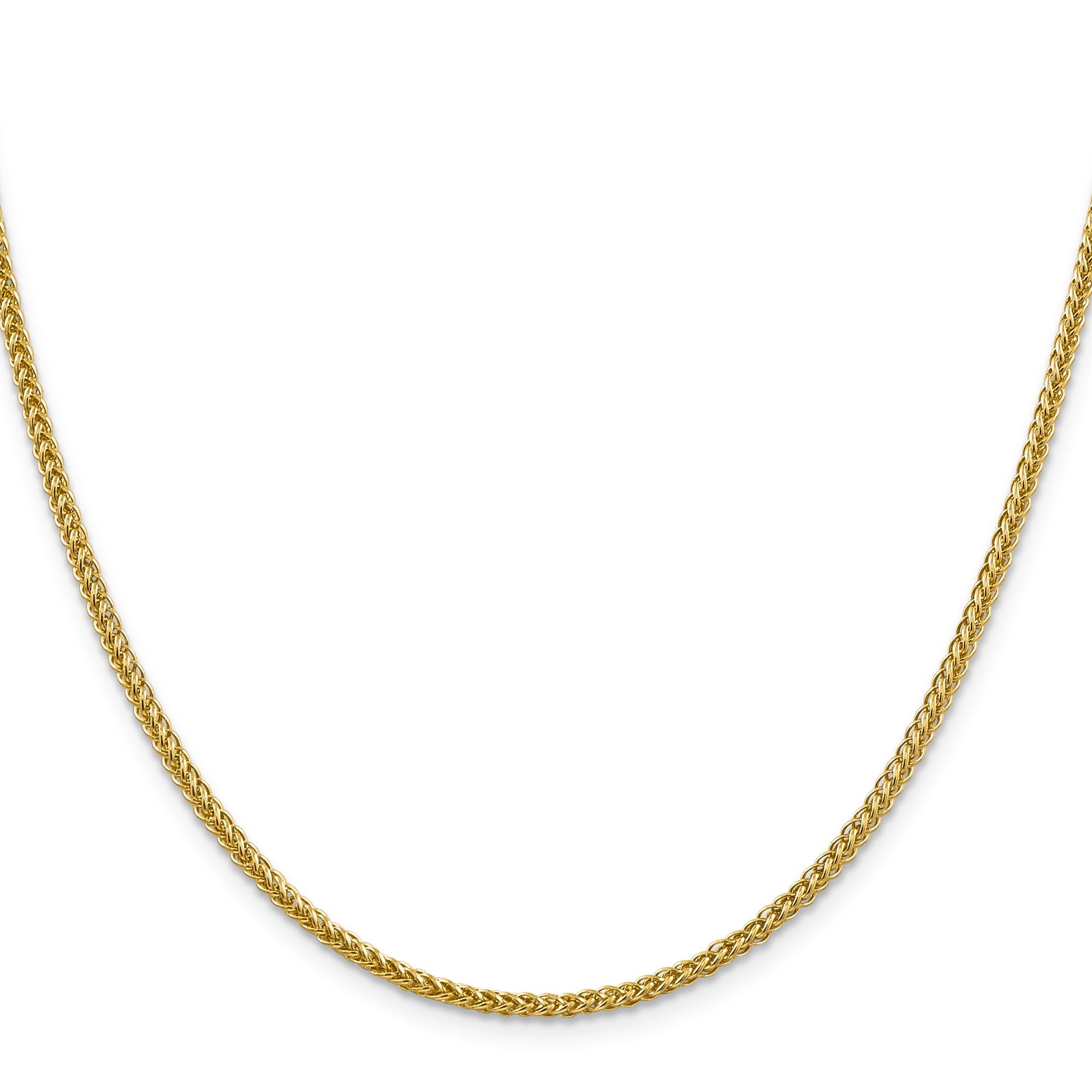 14K Yellow Gold Spiga (wheat) Chain Necklace, 2.35 mm