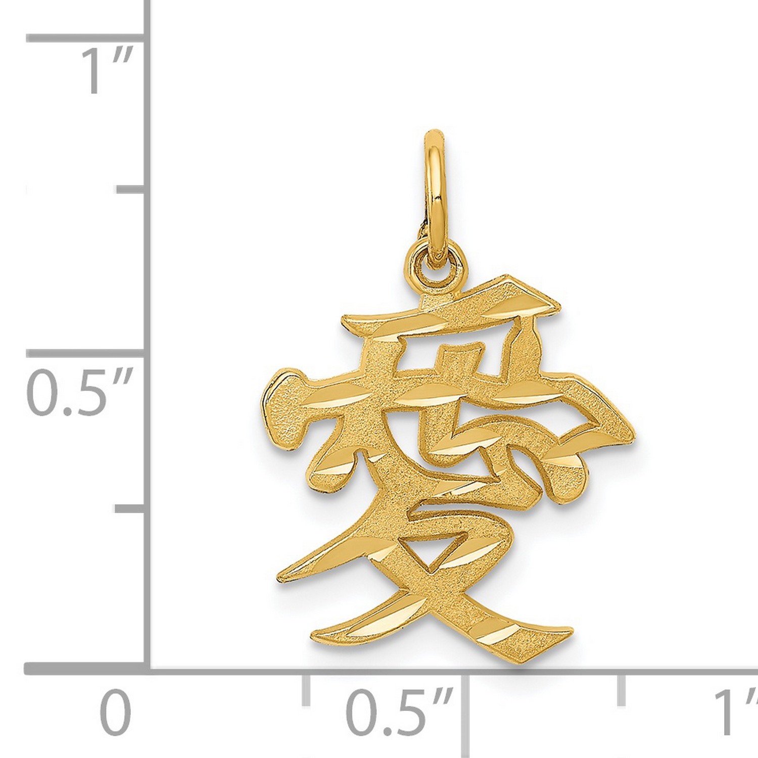 14k Gelbgold Chinesisches Liebessymbol Charm Anhänger - Bild 4 von 7
