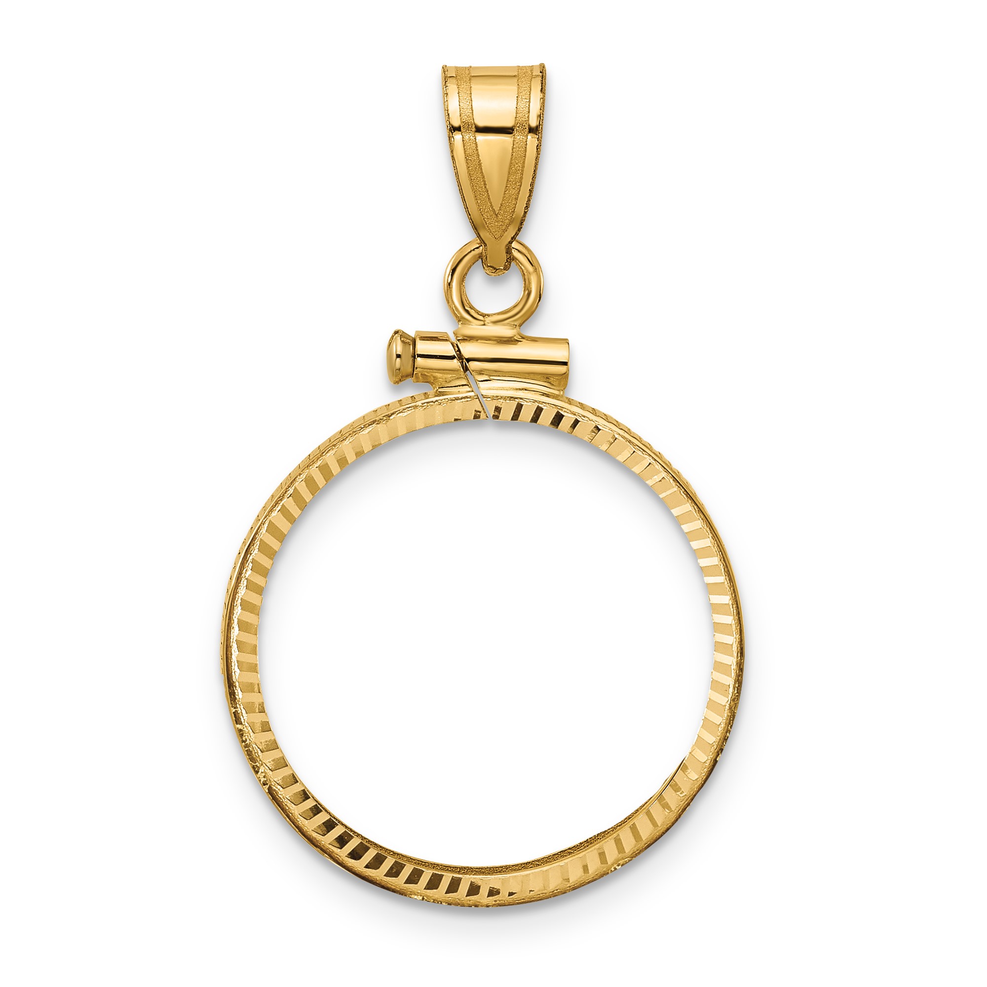 1908-1929 US $2.50 Indian Quarter Eagle Screw Top Faceted Coin Bezel 14k Gold