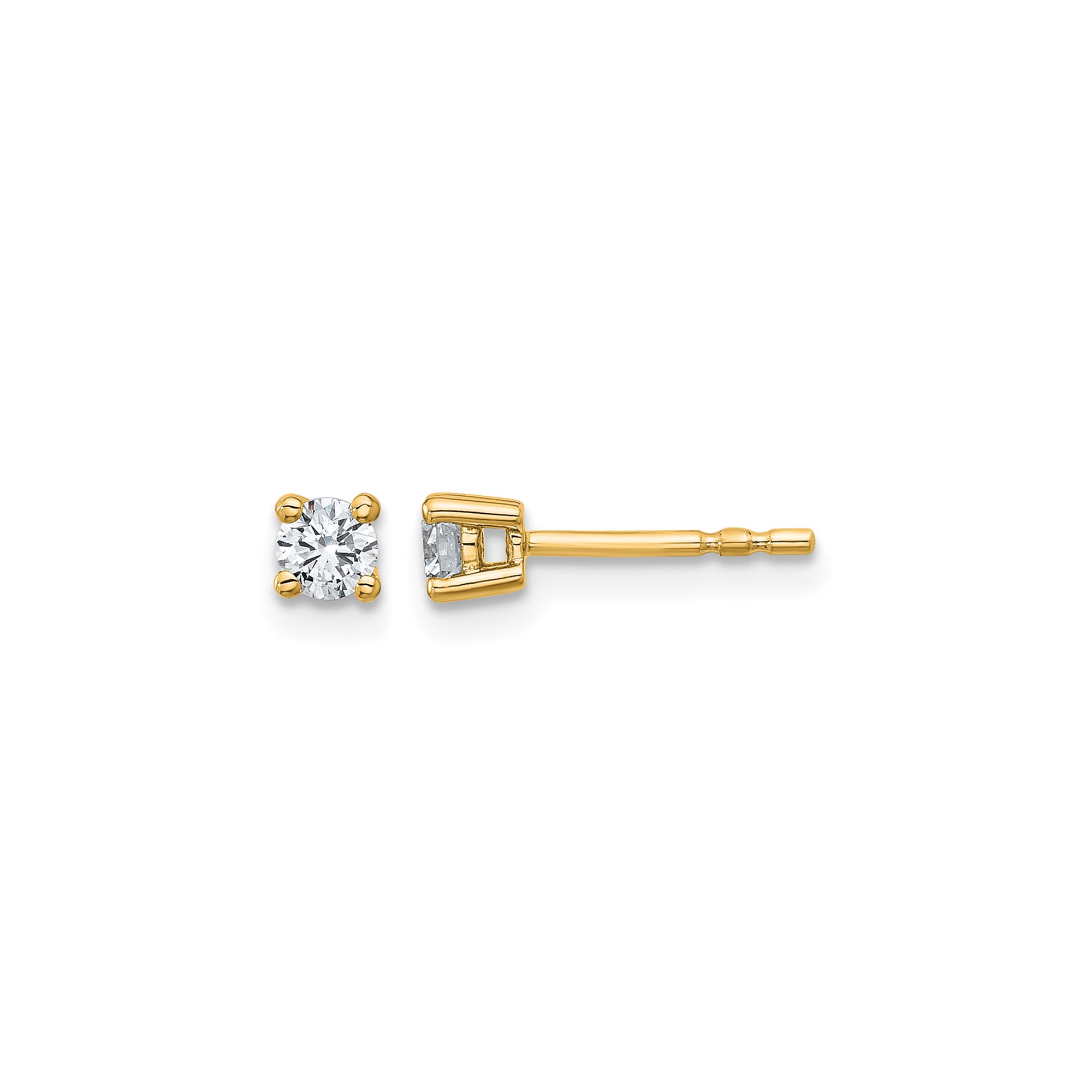 10k Yellow Gold Round 4-Prong .25ct Diamond Stud Earrings