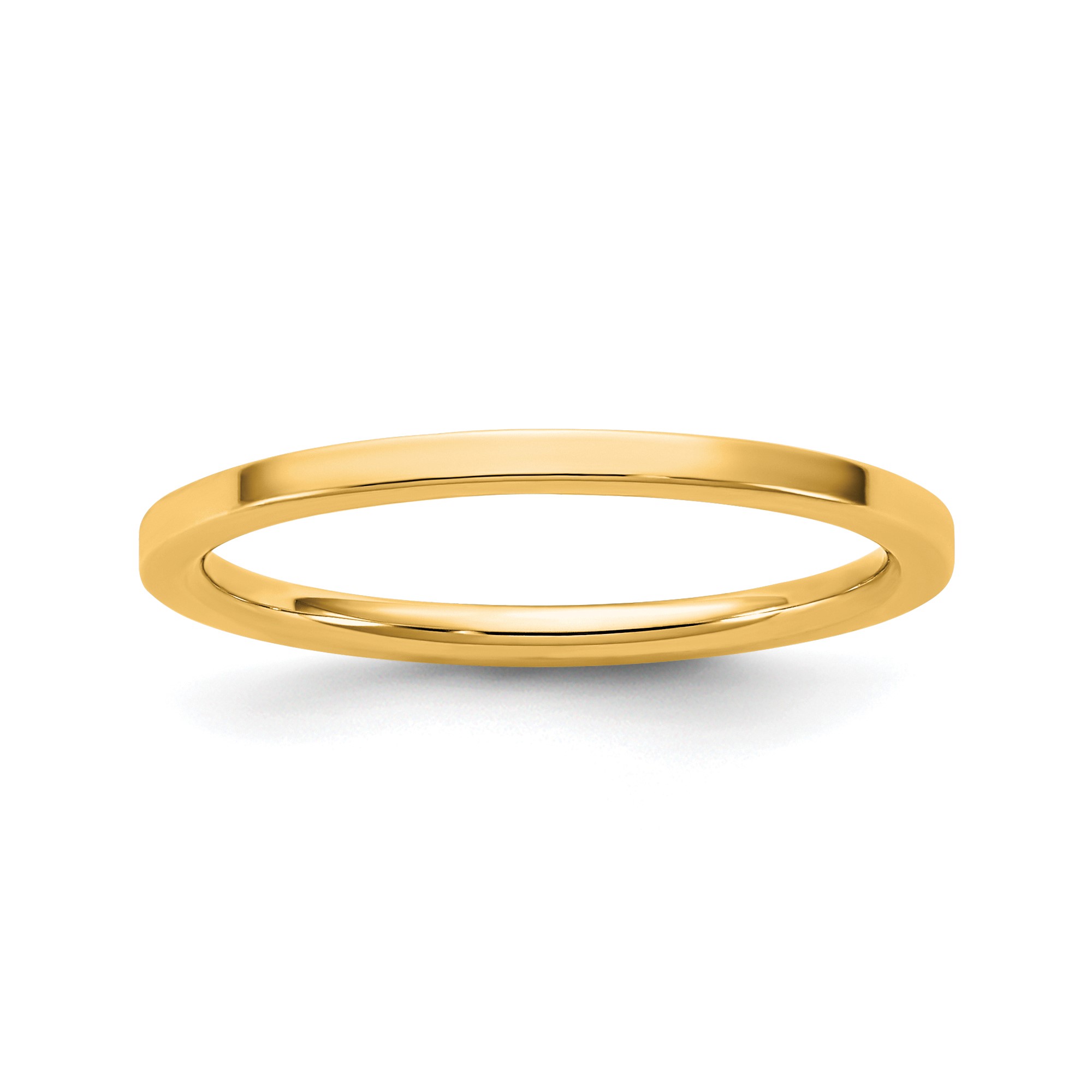 No Stone Rings 10K Yellow Gold Flat Wedding Band With Comfort Fit, Solid 1.5mm No ...
