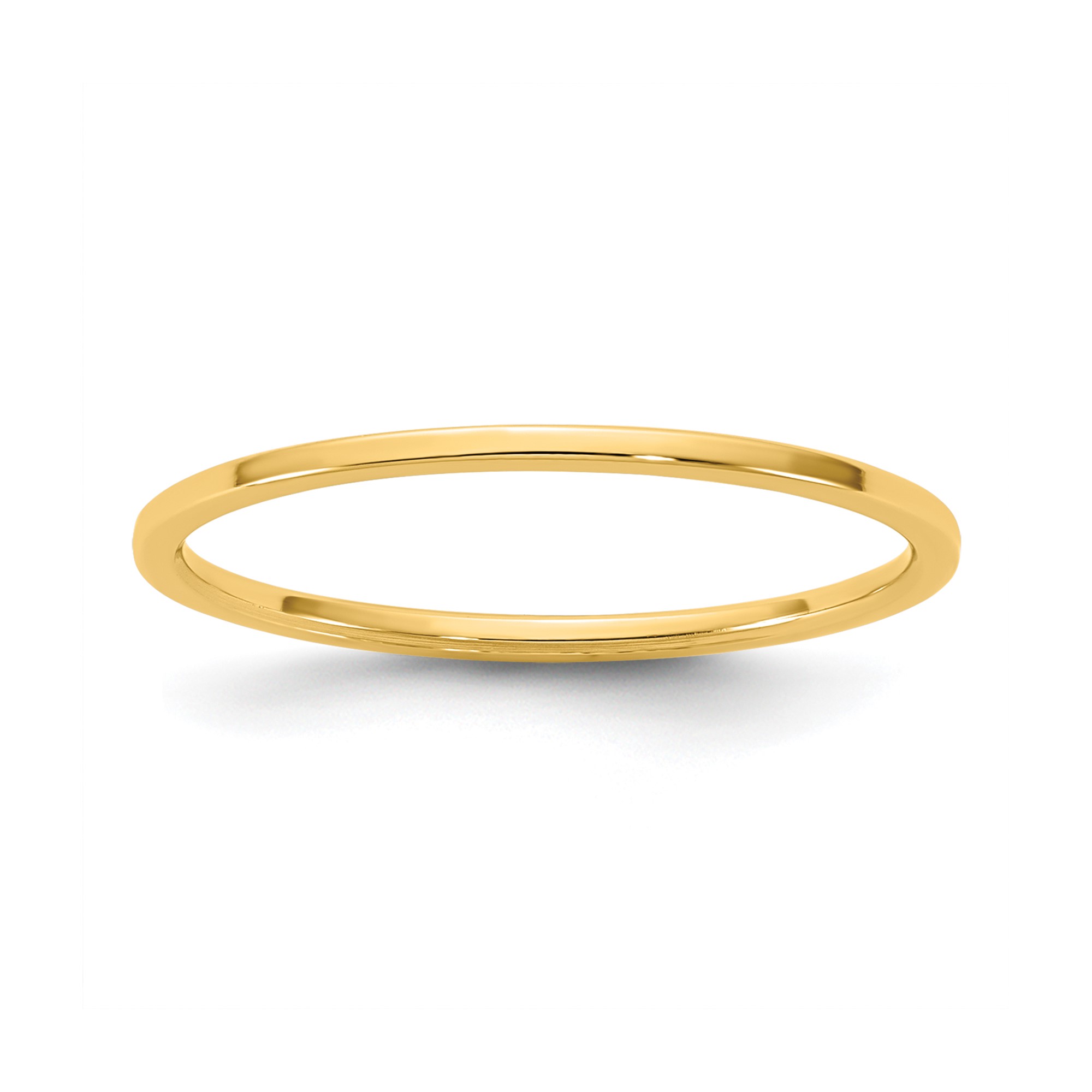 14K Yellow Gold Flat Lightweight Wedding Band, 1 mm Width, No Stone, Minimali…
