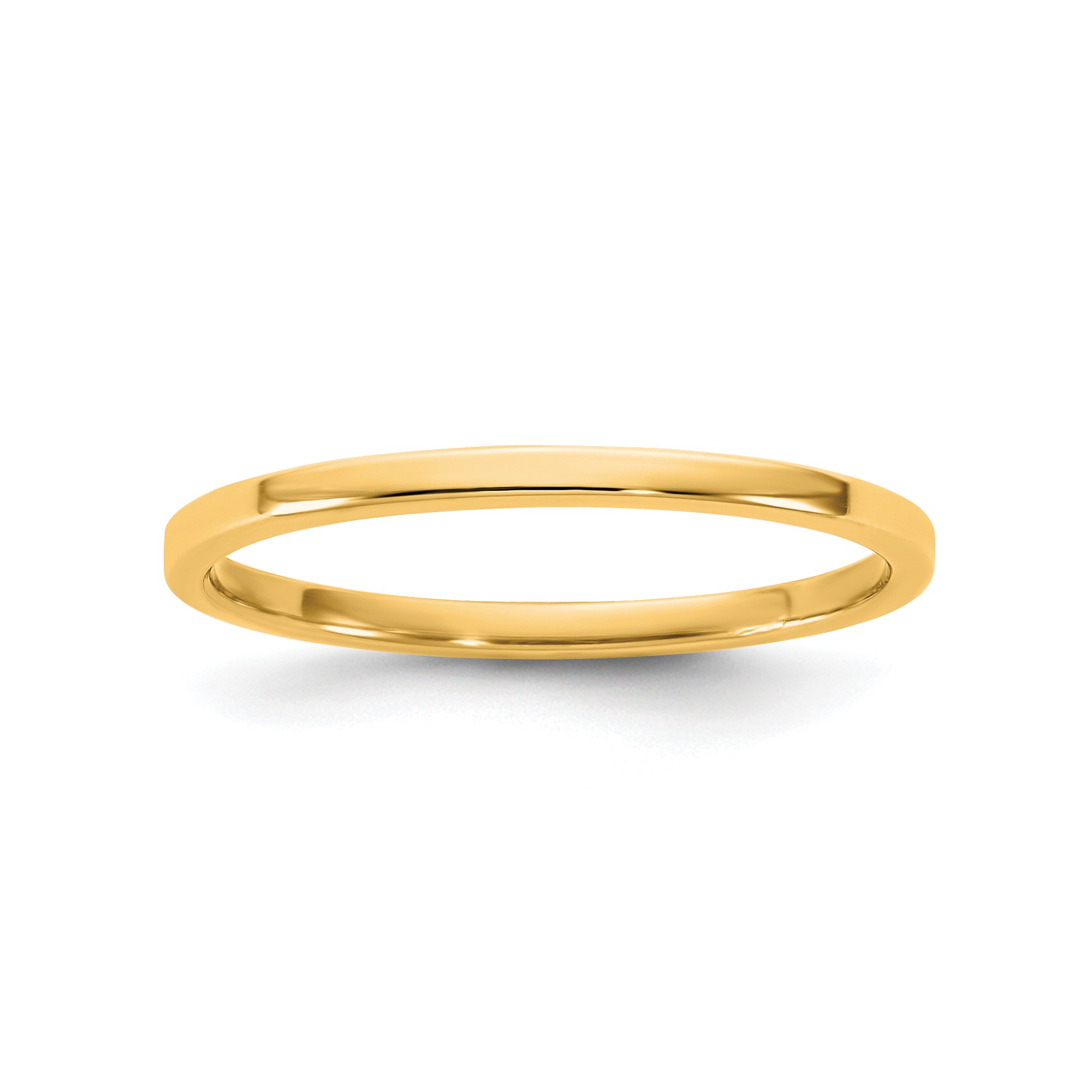 14K Yellow Gold Flat Wedding Band With Lightweight 1.5 Mm Solid Ring