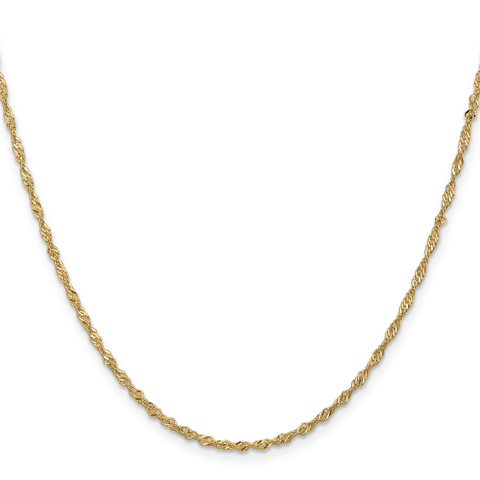 14K Yellow Gold Singapore Chain Necklace, 1.7 mm