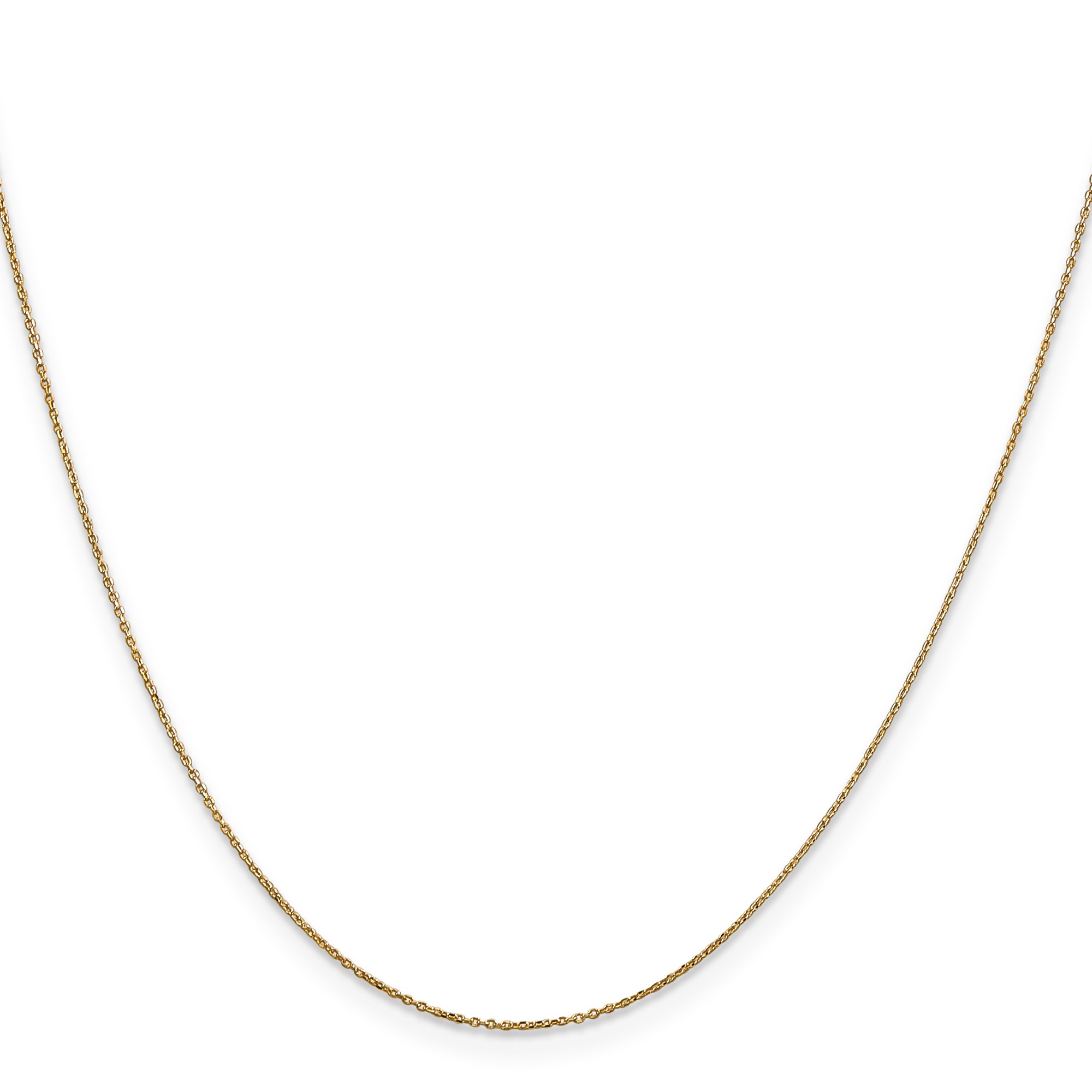 14K Yellow Gold Cable Chain Necklace, 0.6 mm