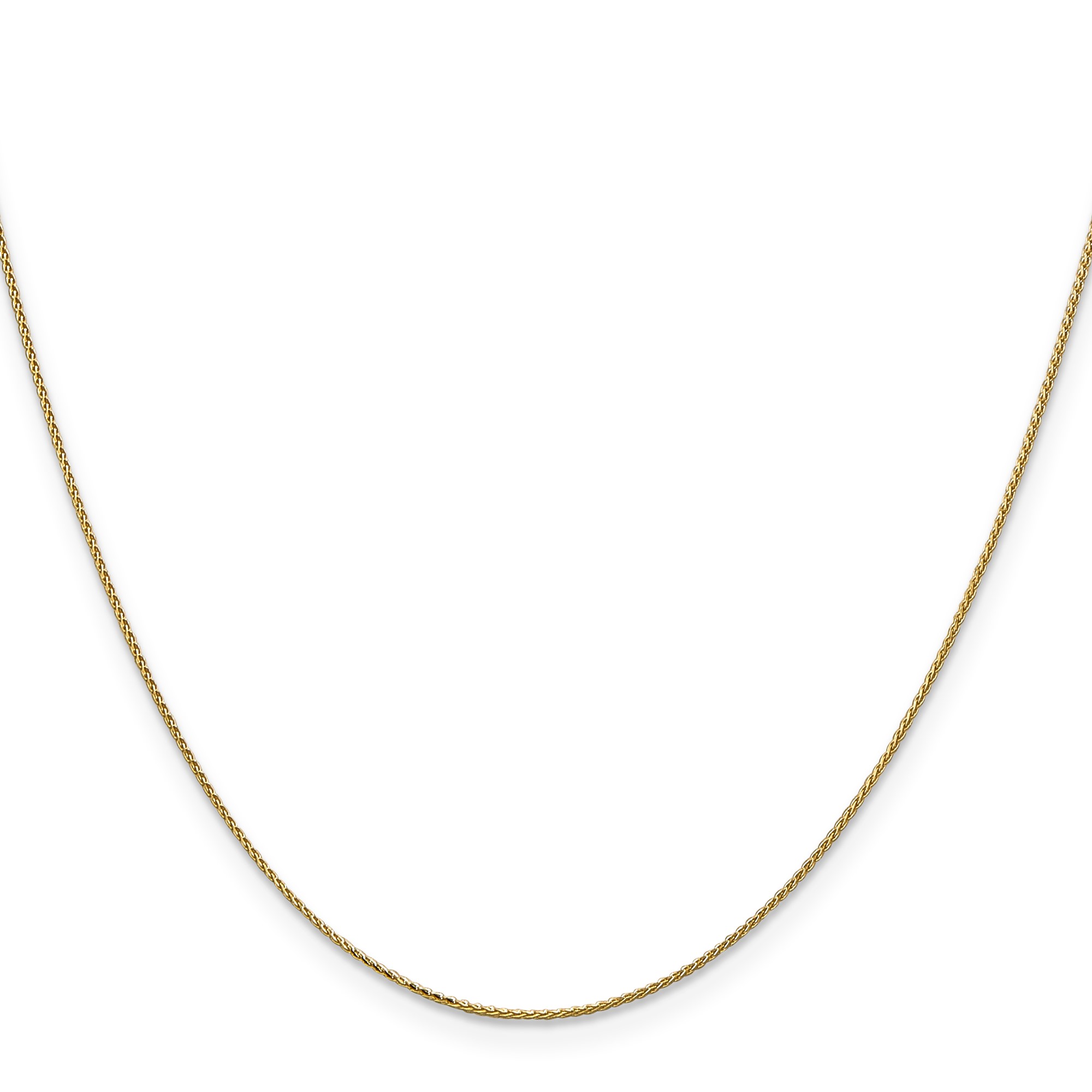 14K Yellow Gold Spiga (wheat) Chain Necklace, 0.85 mm