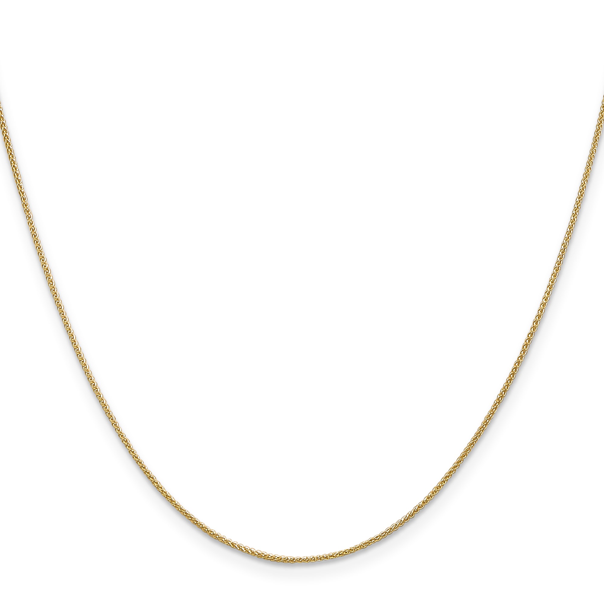 14K Yellow Gold Spiga (wheat) Chain Necklace, 0.85 mm