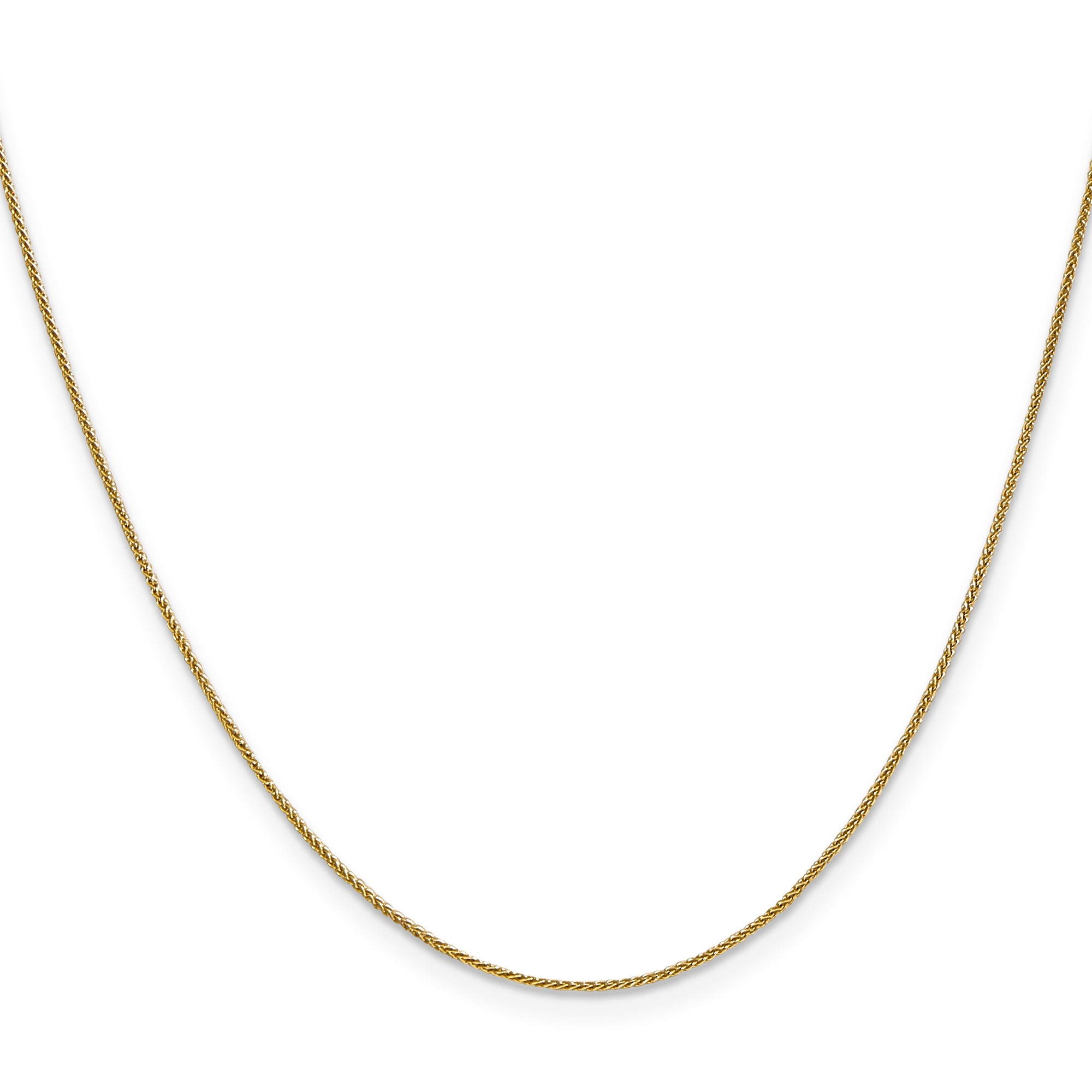 14K Yellow Gold Spiga (wheat) Chain Necklace, 0.85 mm