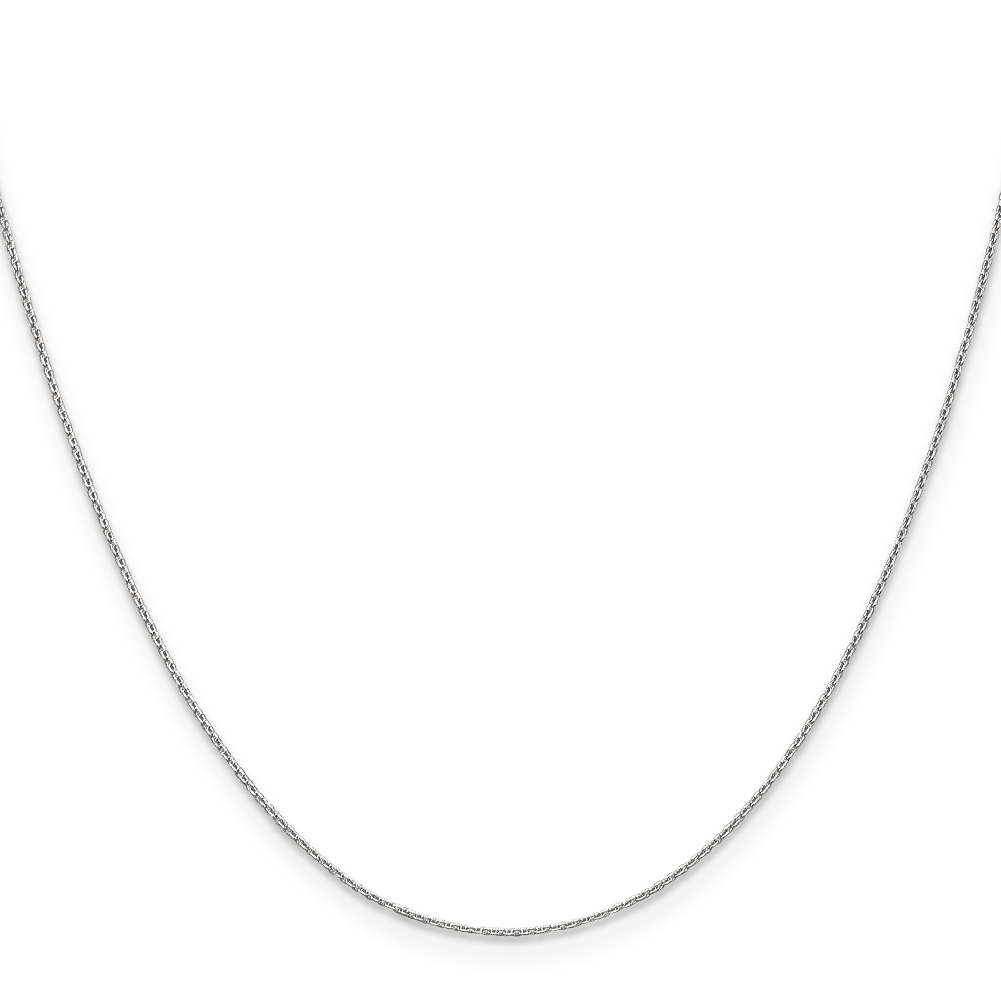14K White Gold Cable Chain Necklace, 0.65 mm