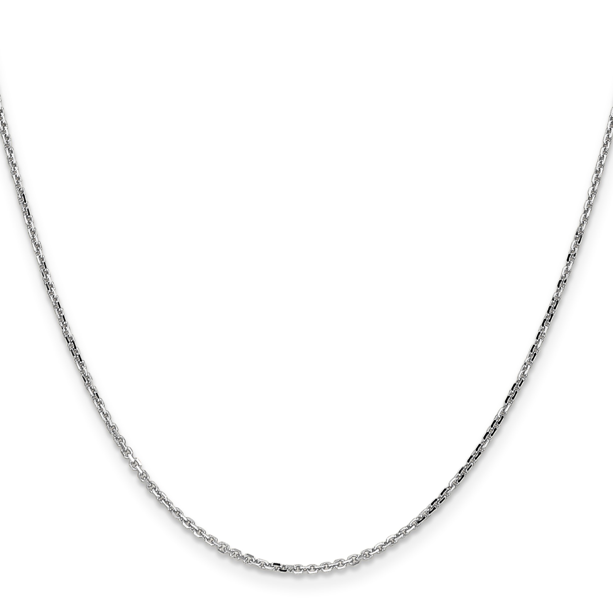 14K White Gold Cable Chain Necklace, 1.4 mm