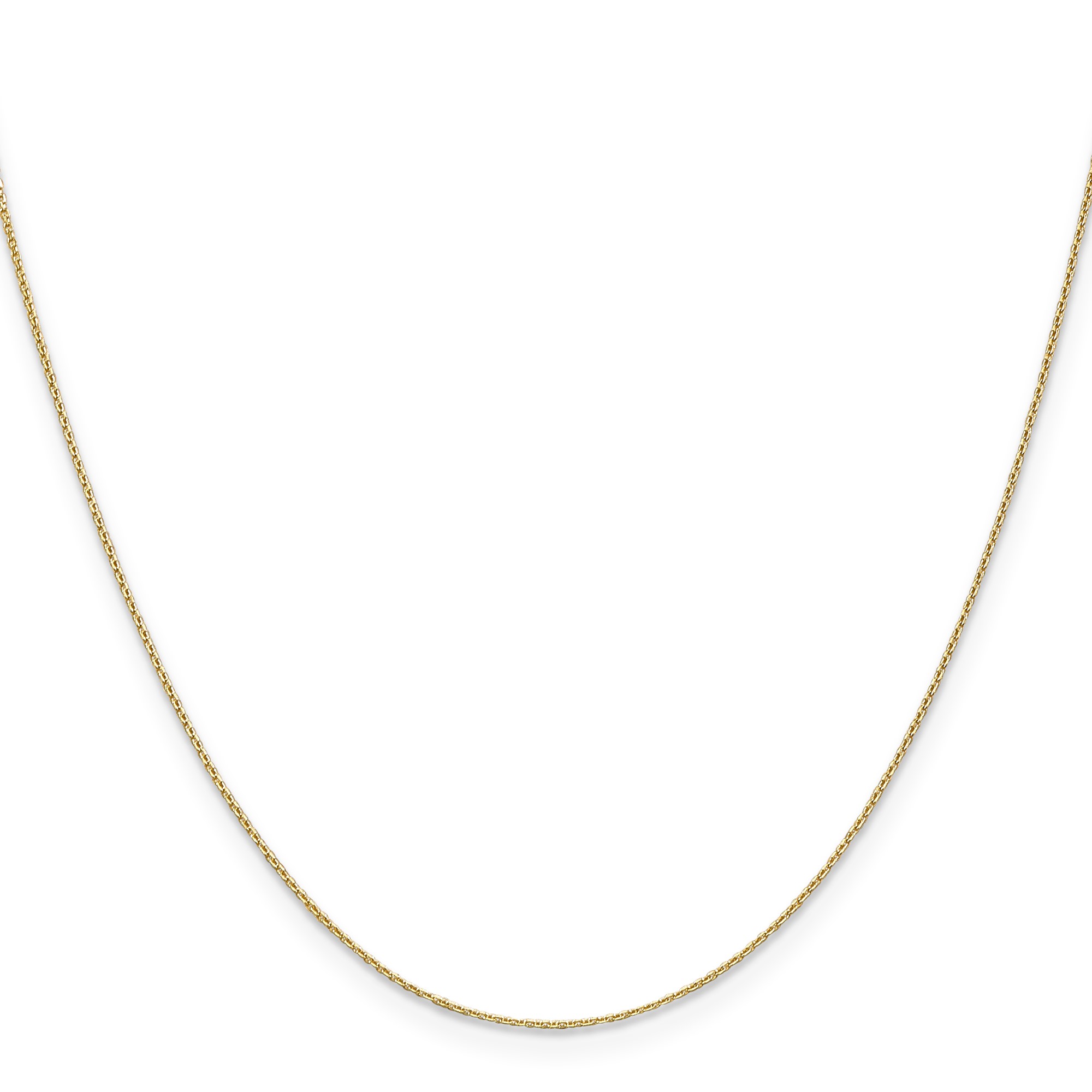 14K Yellow Gold Cable Chain Necklace, 0.65 mm