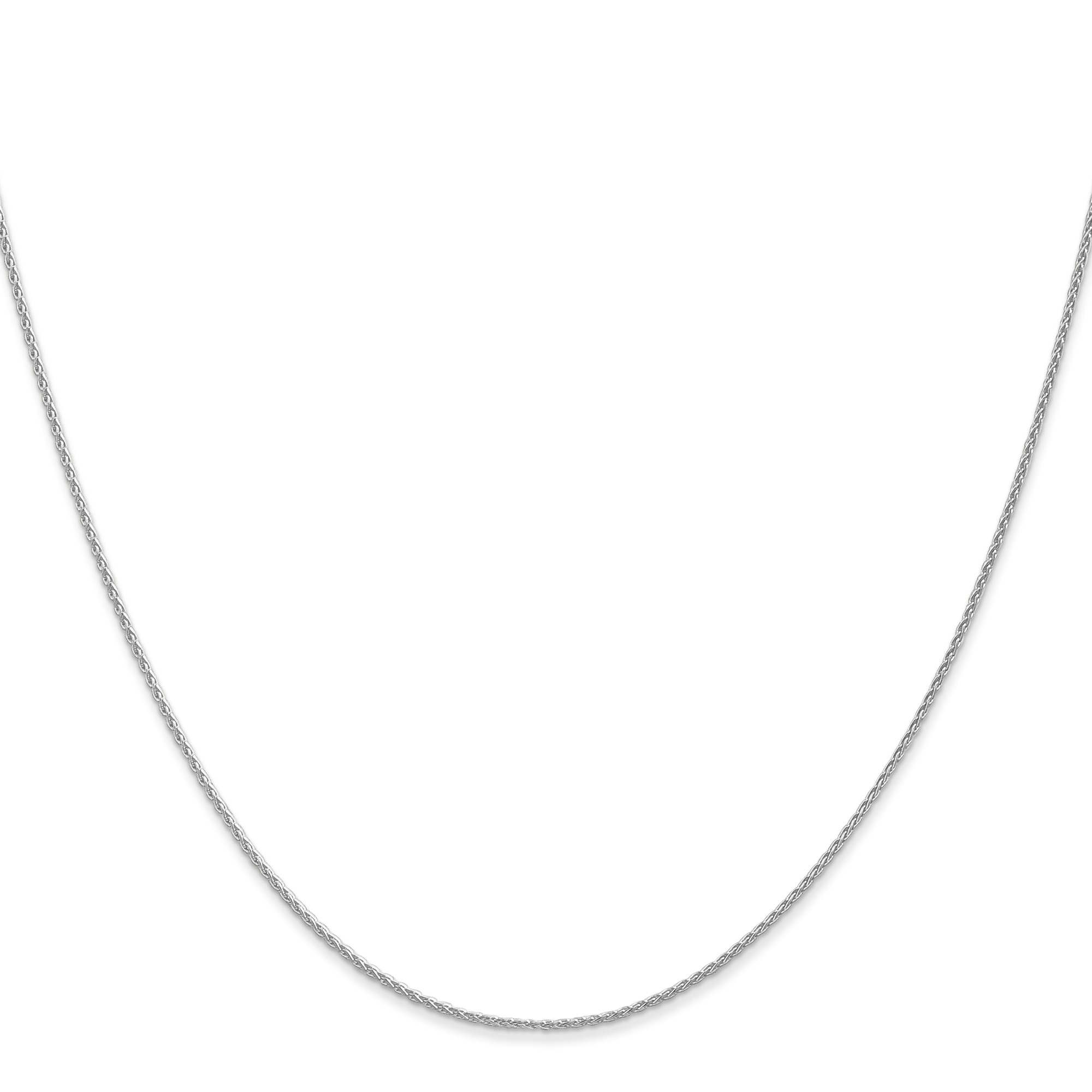 14K White Gold Spiga (wheat) Chain Necklace, 1 mm