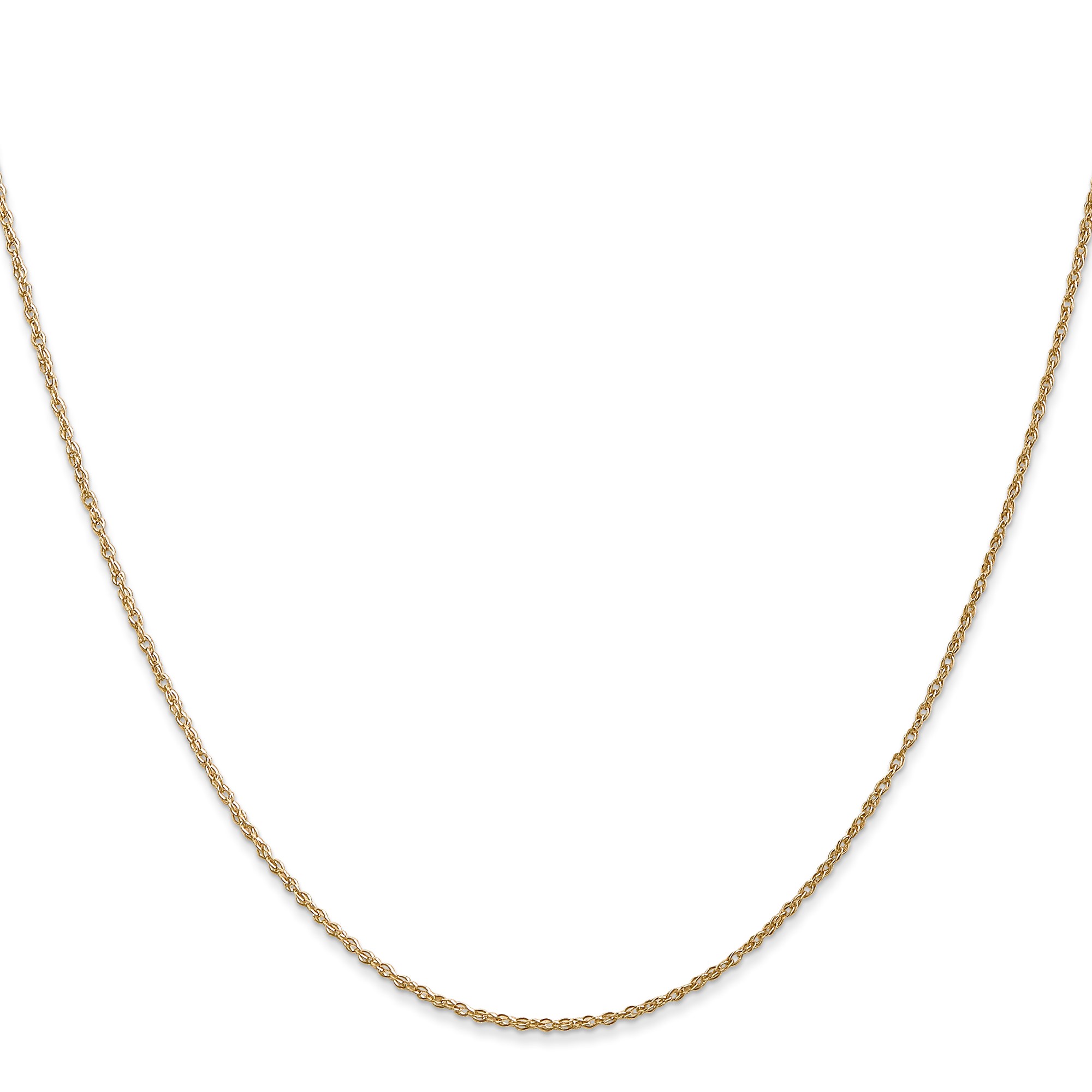 14K Yellow Gold Rope Chain Necklace, 0.8 mm
