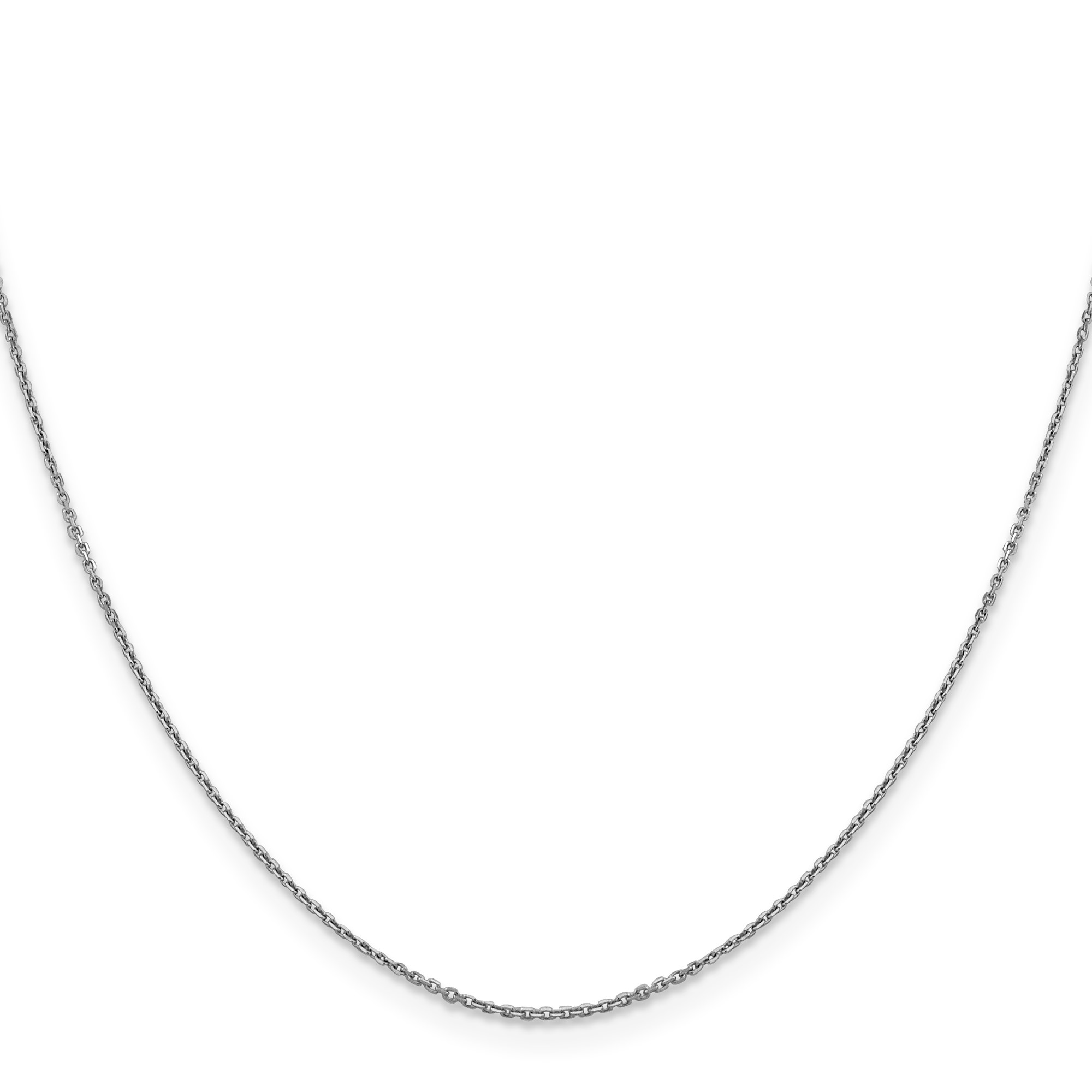 14K White Gold Cable Chain Necklace, 0.9 mm