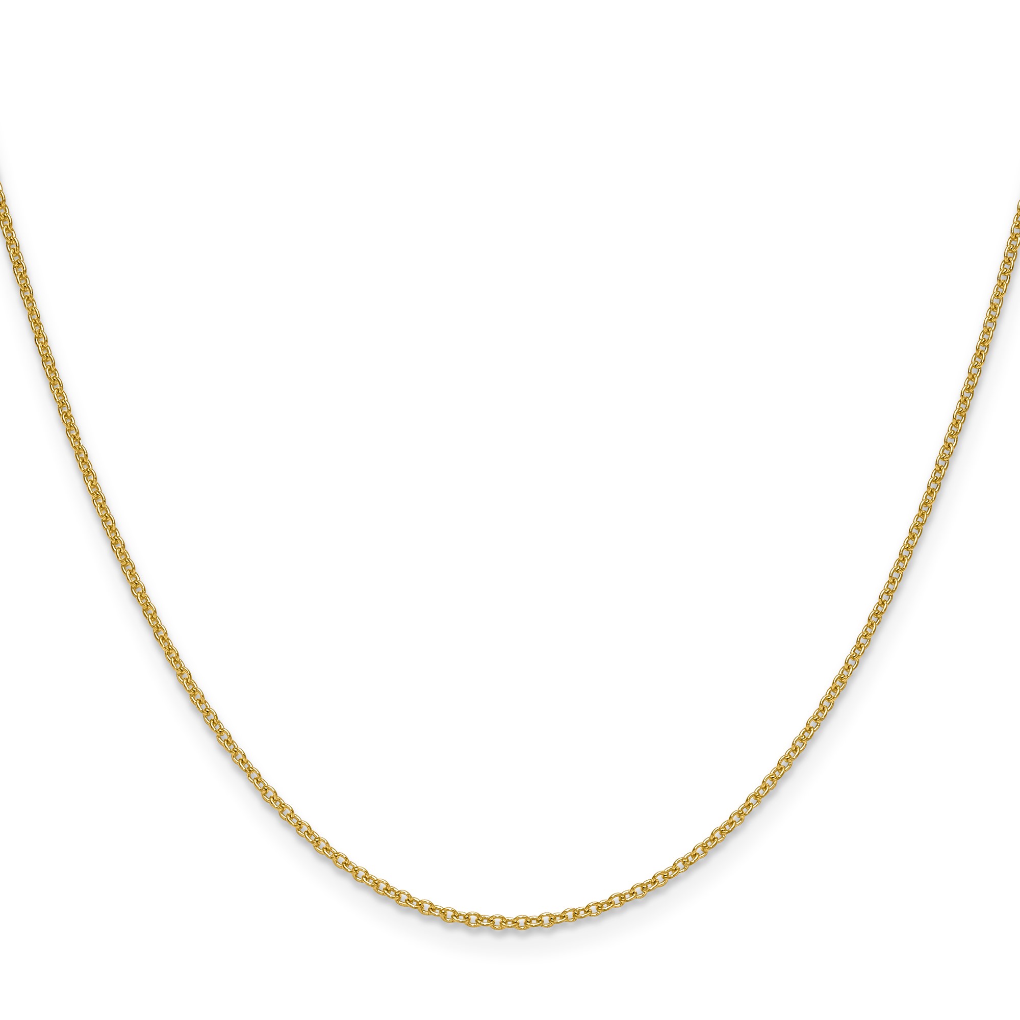 14K Yellow Gold Cable Chain Necklace, 1.5 mm