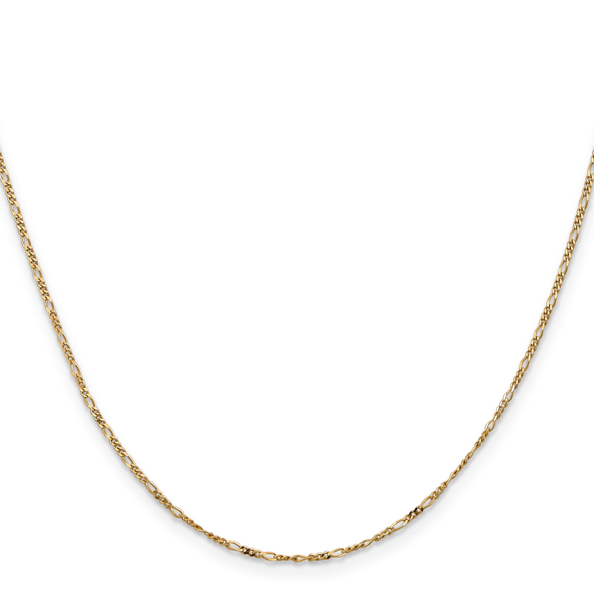 14K Yellow Gold Figaro Chain Necklace, 1.25 mm