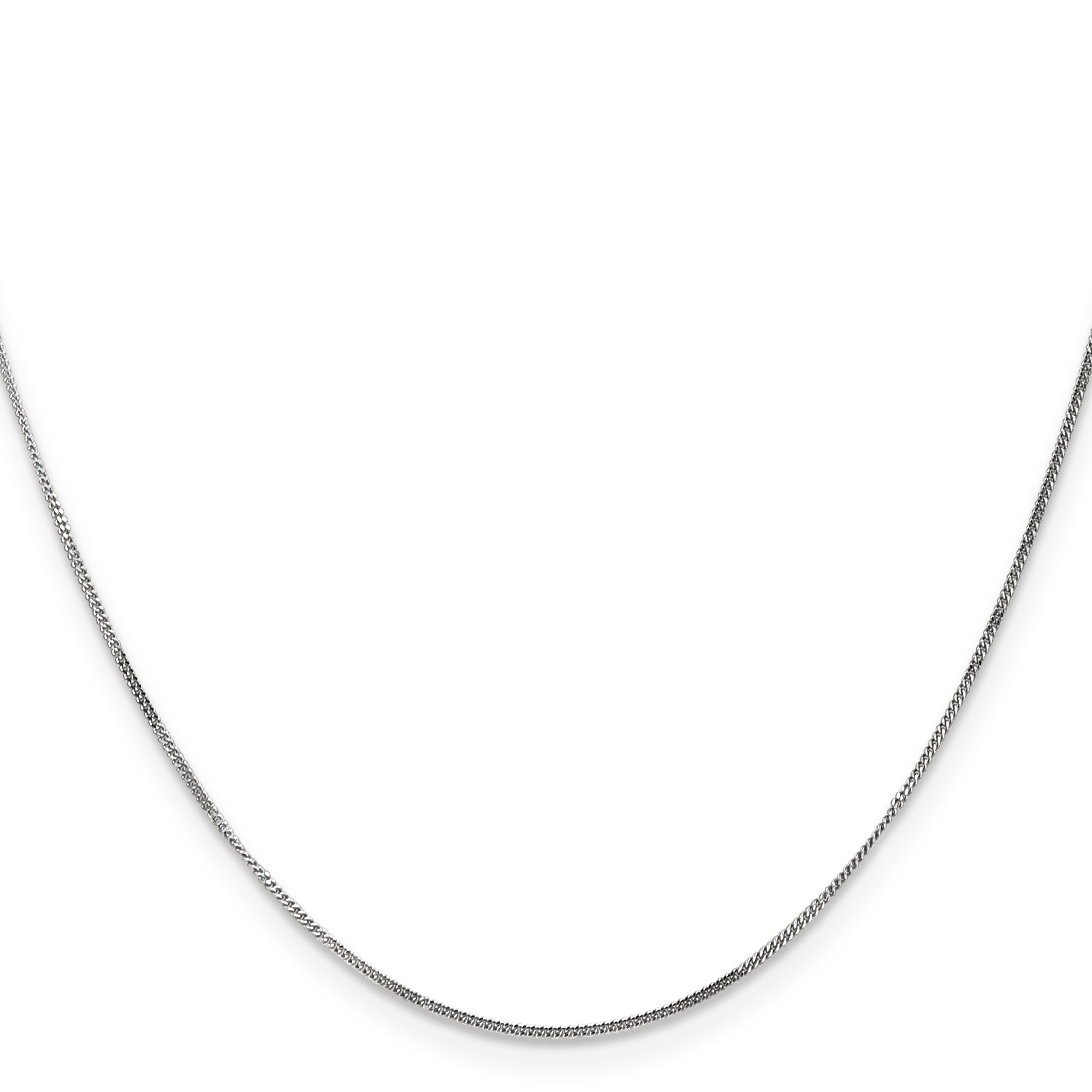 14K White Gold Curb Chain Necklace, 0.9 mm