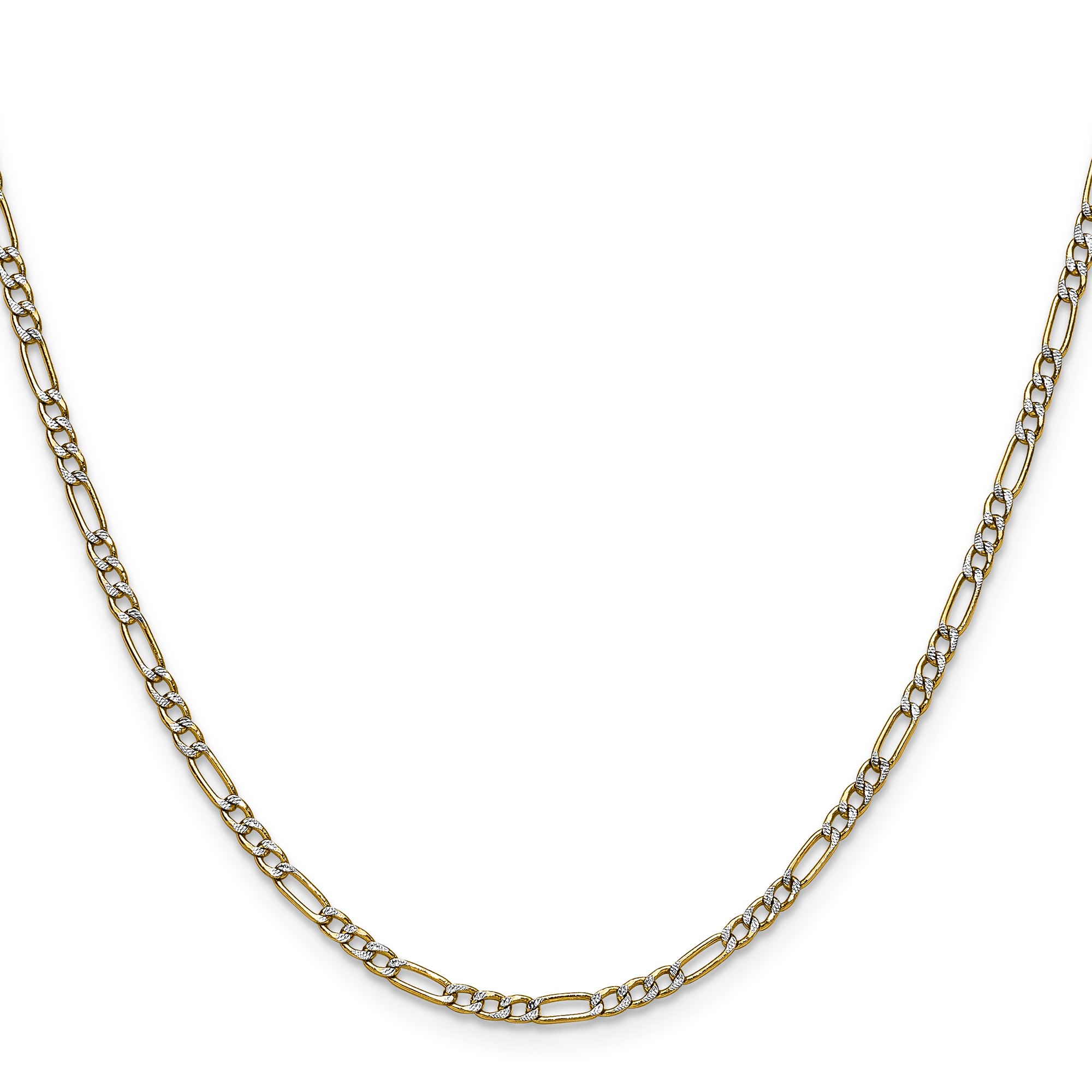 14K Yellow Gold Figaro Chain Necklace, 2.3 mm