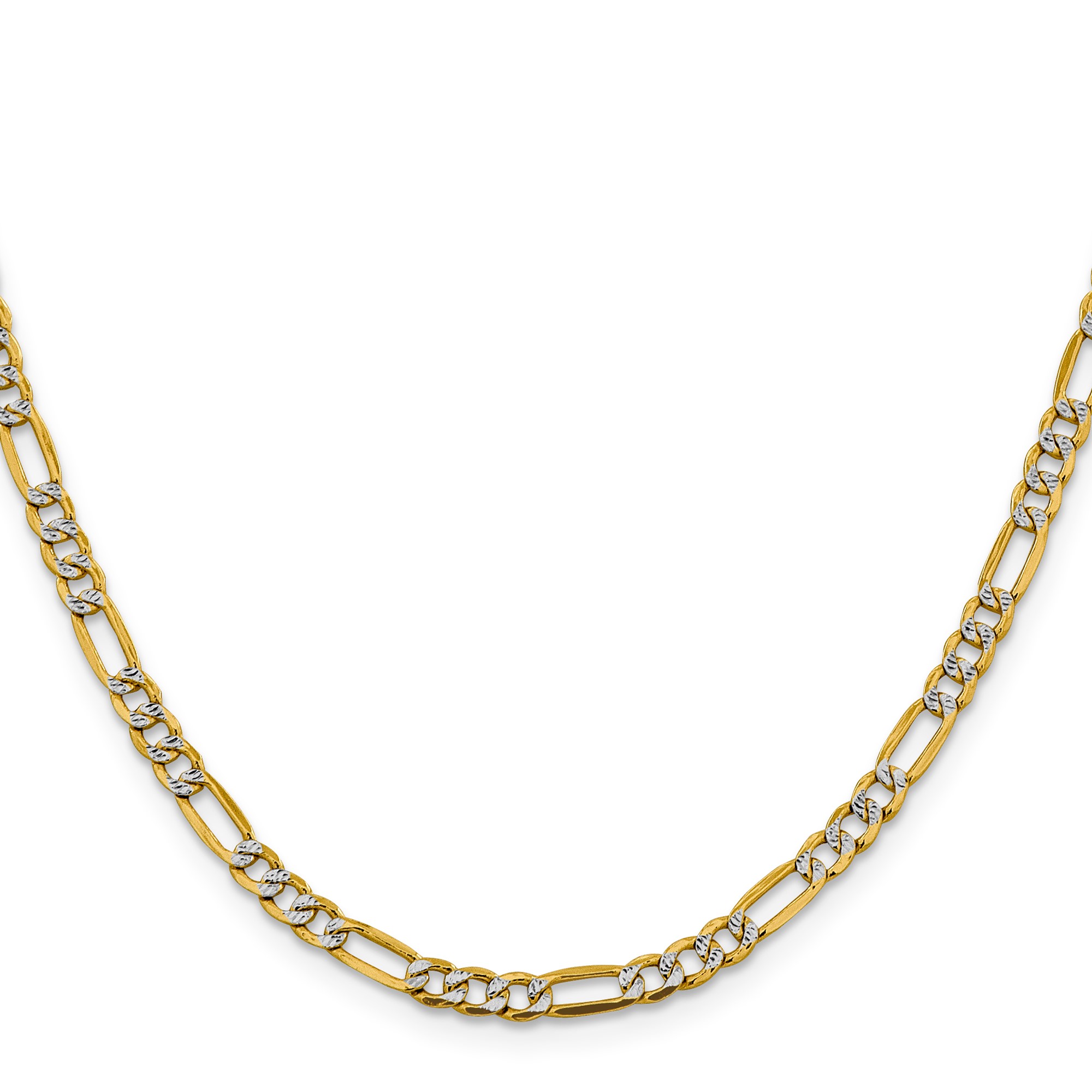 14K Yellow Gold Figaro Chain Necklace, 3.9 mm