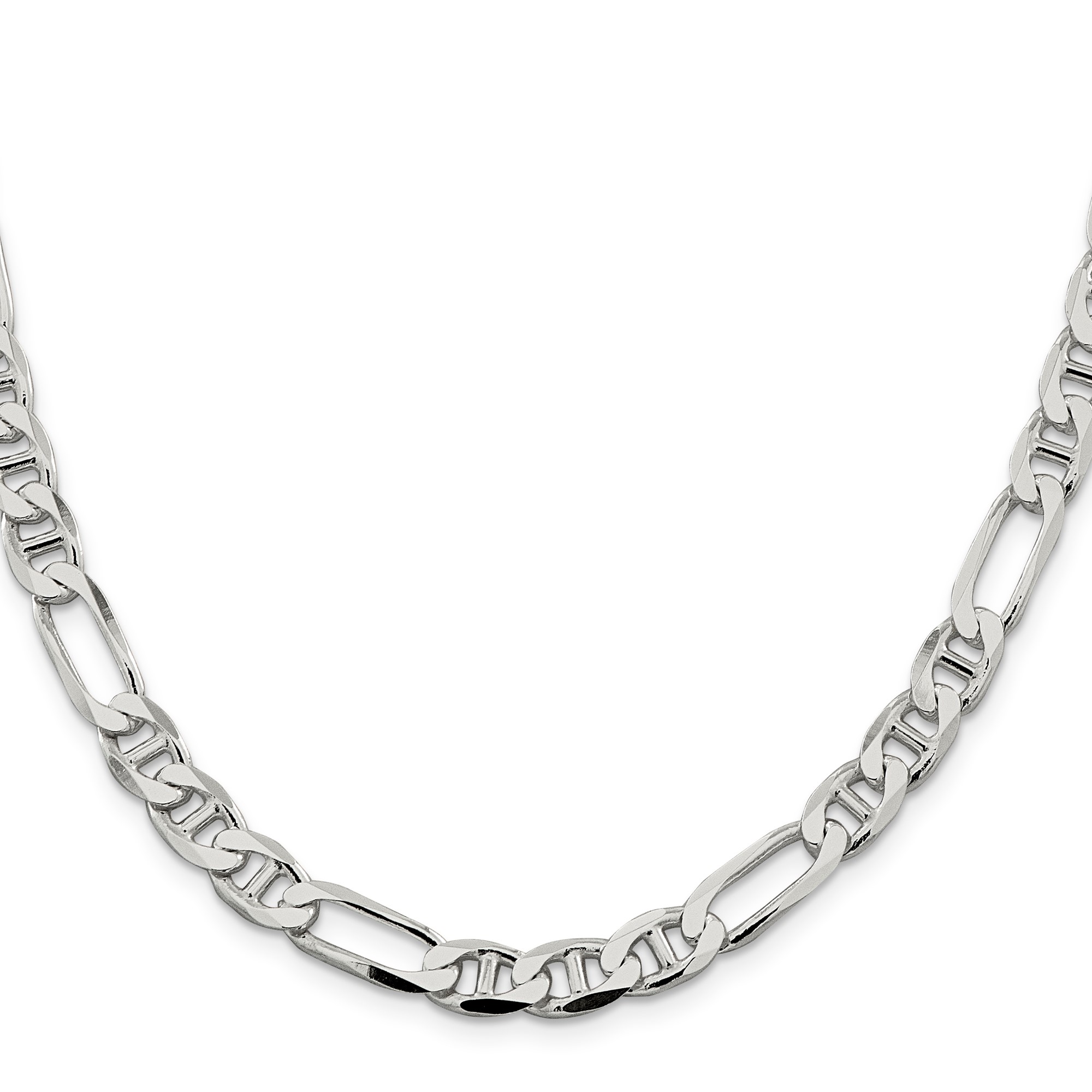 Sterling Silver Anchor Chain Necklace, 7.5 mm